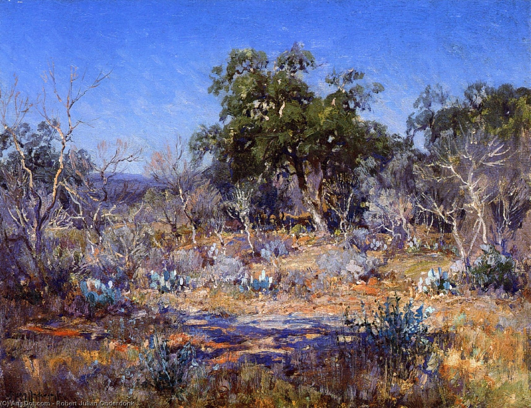 Order Oil Painting Replica A January Day in the Brush Country, 1922 by Robert Julian Onderdonk (1880-1922, United States) | ArtsDot.com