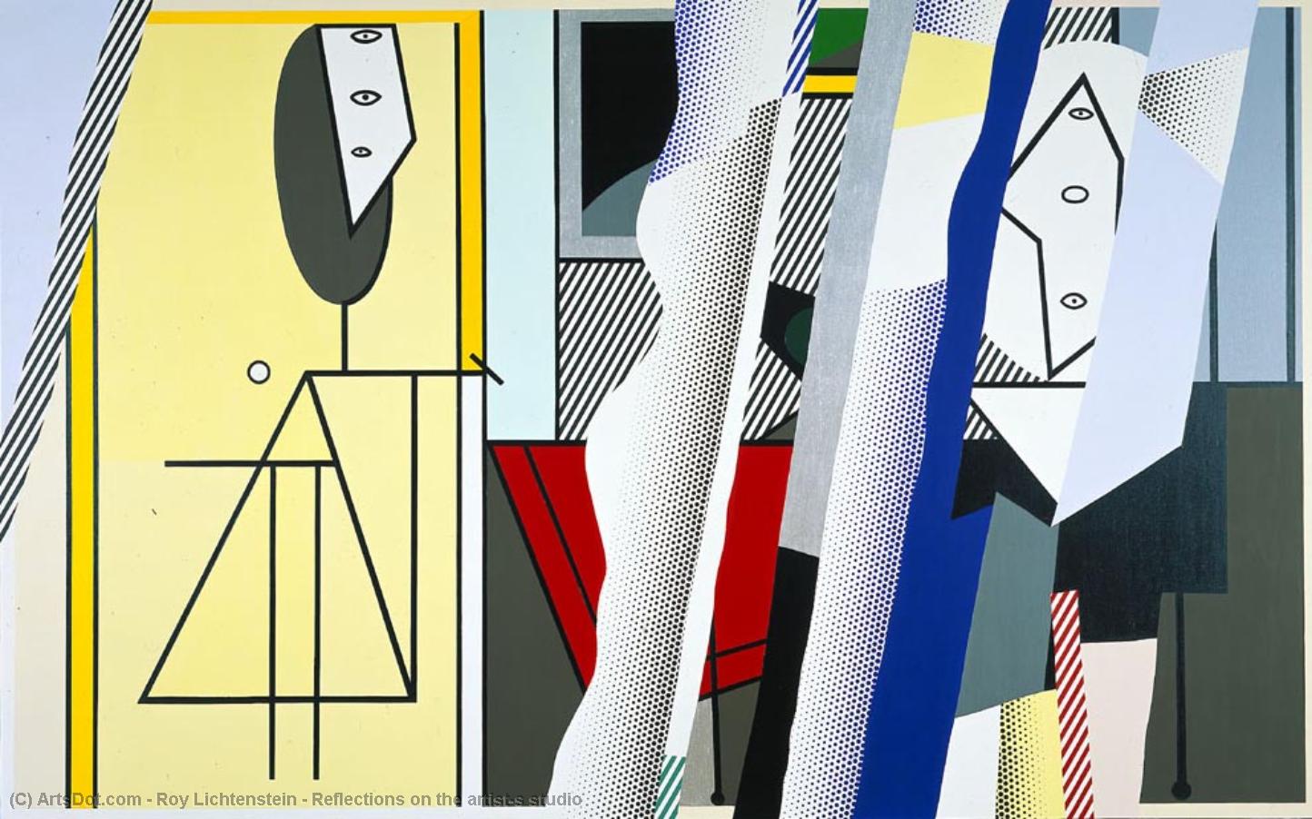 Order Paintings Reproductions Reflections on the artist`s studio, 1989 by Roy Lichtenstein (Inspired By) (1923-1997, United States) | ArtsDot.com