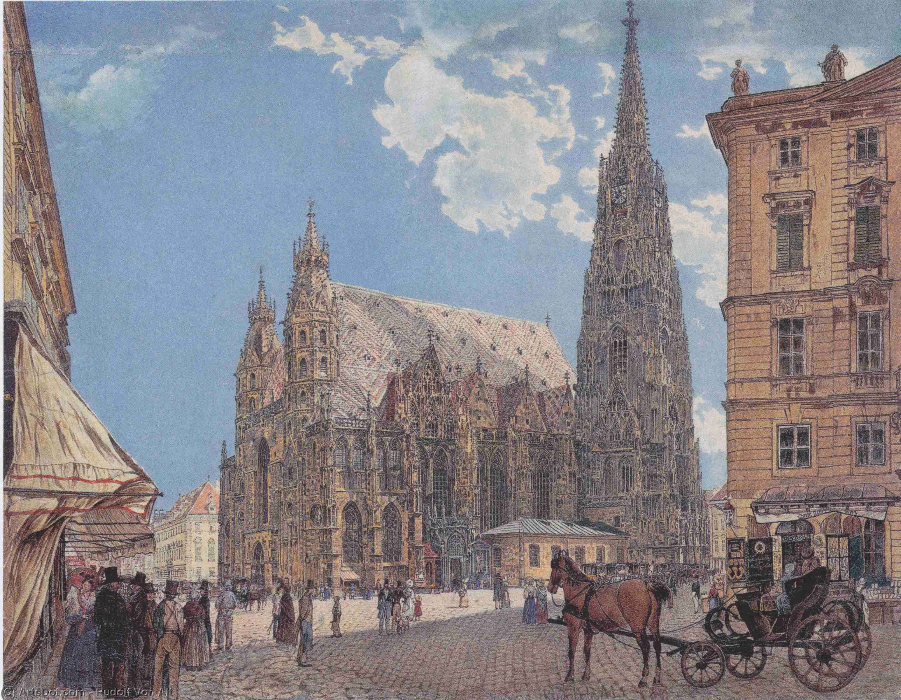 Order Oil Painting Replica The St. Stephen`s Cathedral in Vienna, 1831 by Rudolf Von Alt (1812-1905, Austria) | ArtsDot.com