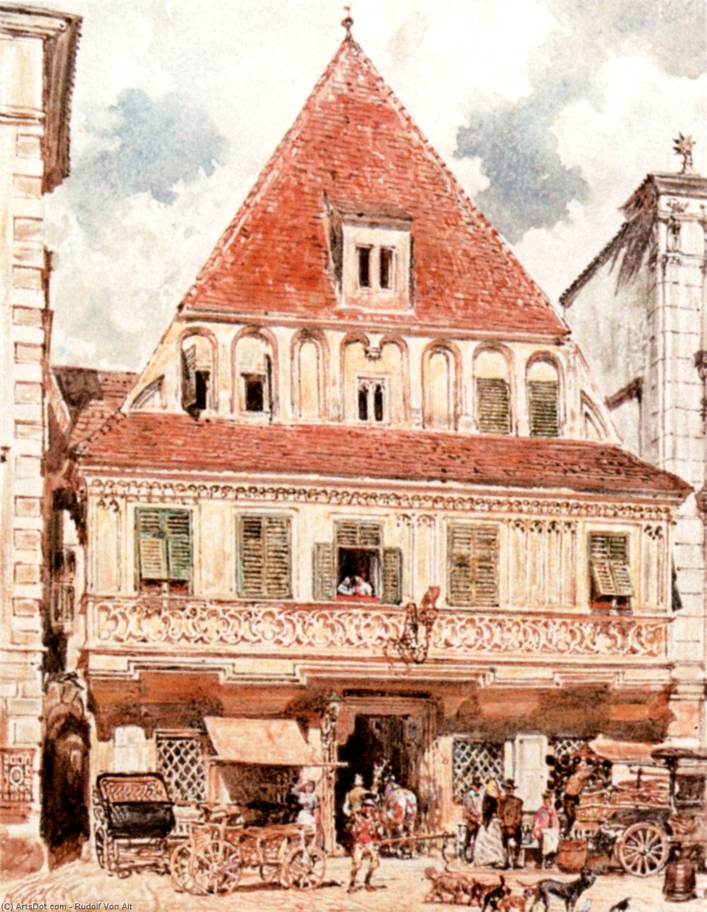 Buy Museum Art Reproductions Watercolour of Steyr Bummerlhaus, 1871 by Rudolf Von Alt (1812-1905, Austria) | ArtsDot.com