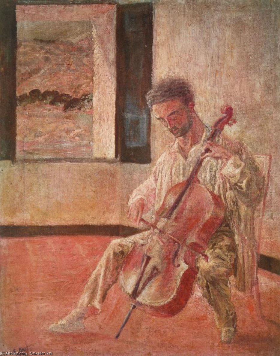 Order Paintings Reproductions Portrait of the Cellist Ricard Pichot, 1920 by Salvador Dali (Inspired By) (1904-1989, Spain) | ArtsDot.com