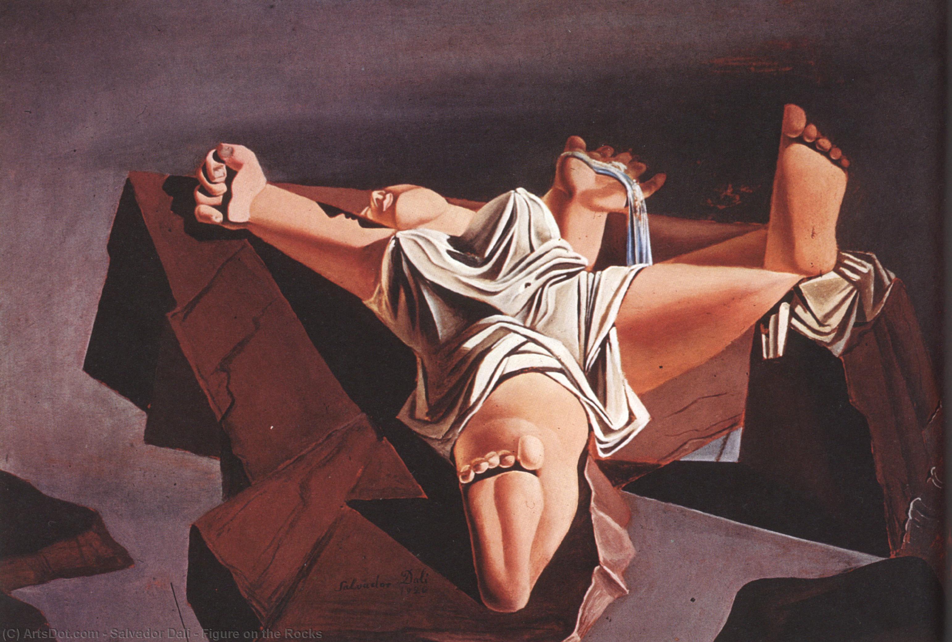 Buy Museum Art Reproductions Figure on the Rocks, 1926 by Salvador Dali (Inspired By) (1904-1989, Spain) | ArtsDot.com