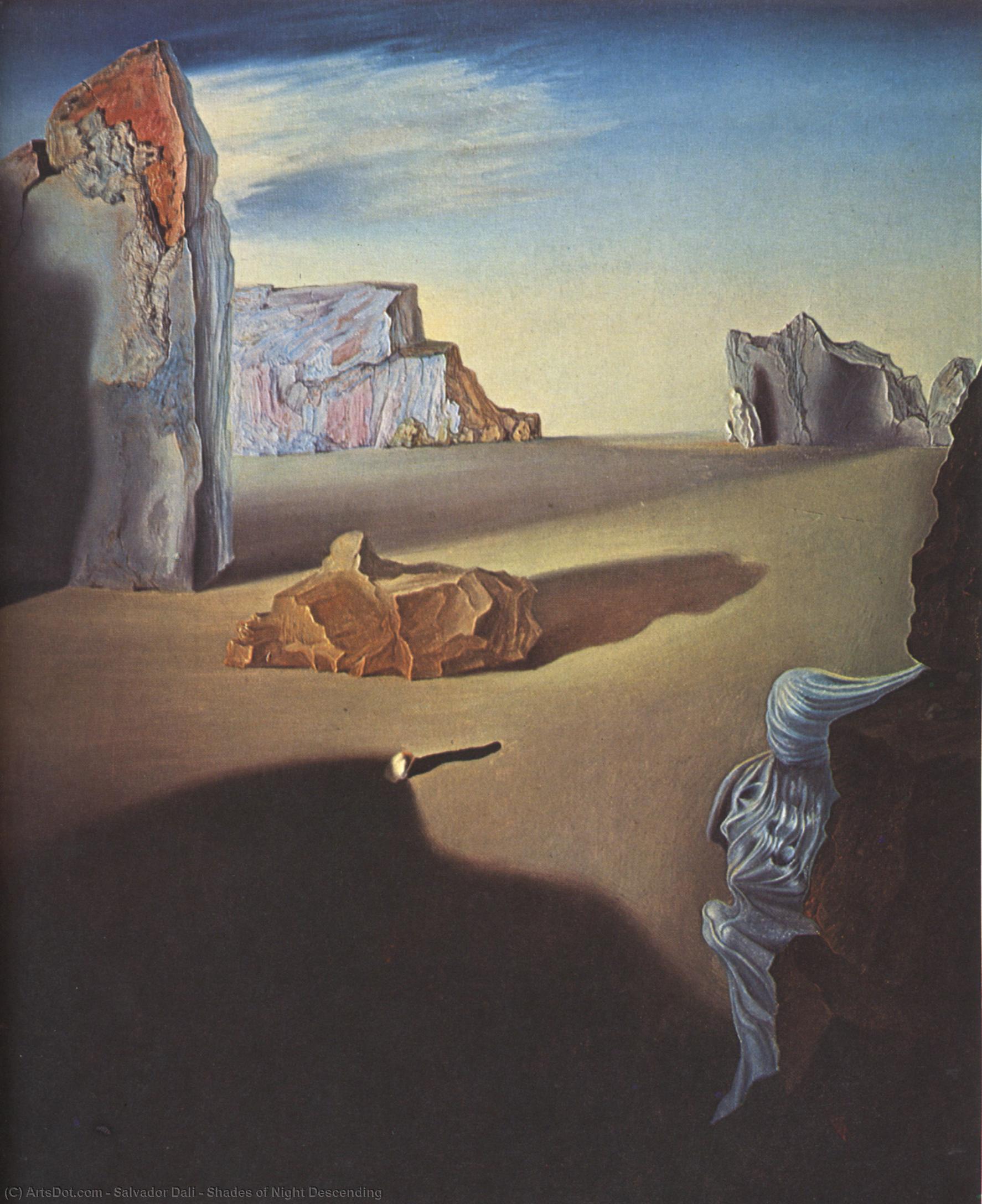 Order Oil Painting Replica Shades of Night Descending, 1931 by Salvador Dali (Inspired By) (1904-1989, Spain) | ArtsDot.com