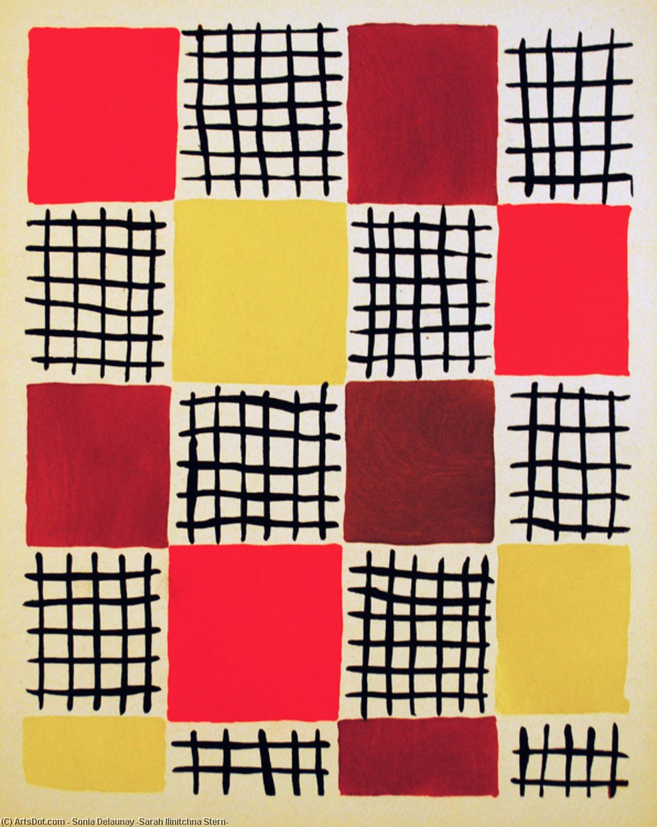 Order Artwork Replica Composition 7, 1930 by Sonia Delaunay (Sarah Ilinitchna Stern) (Inspired By) (1885-1979, Ukraine) | ArtsDot.com