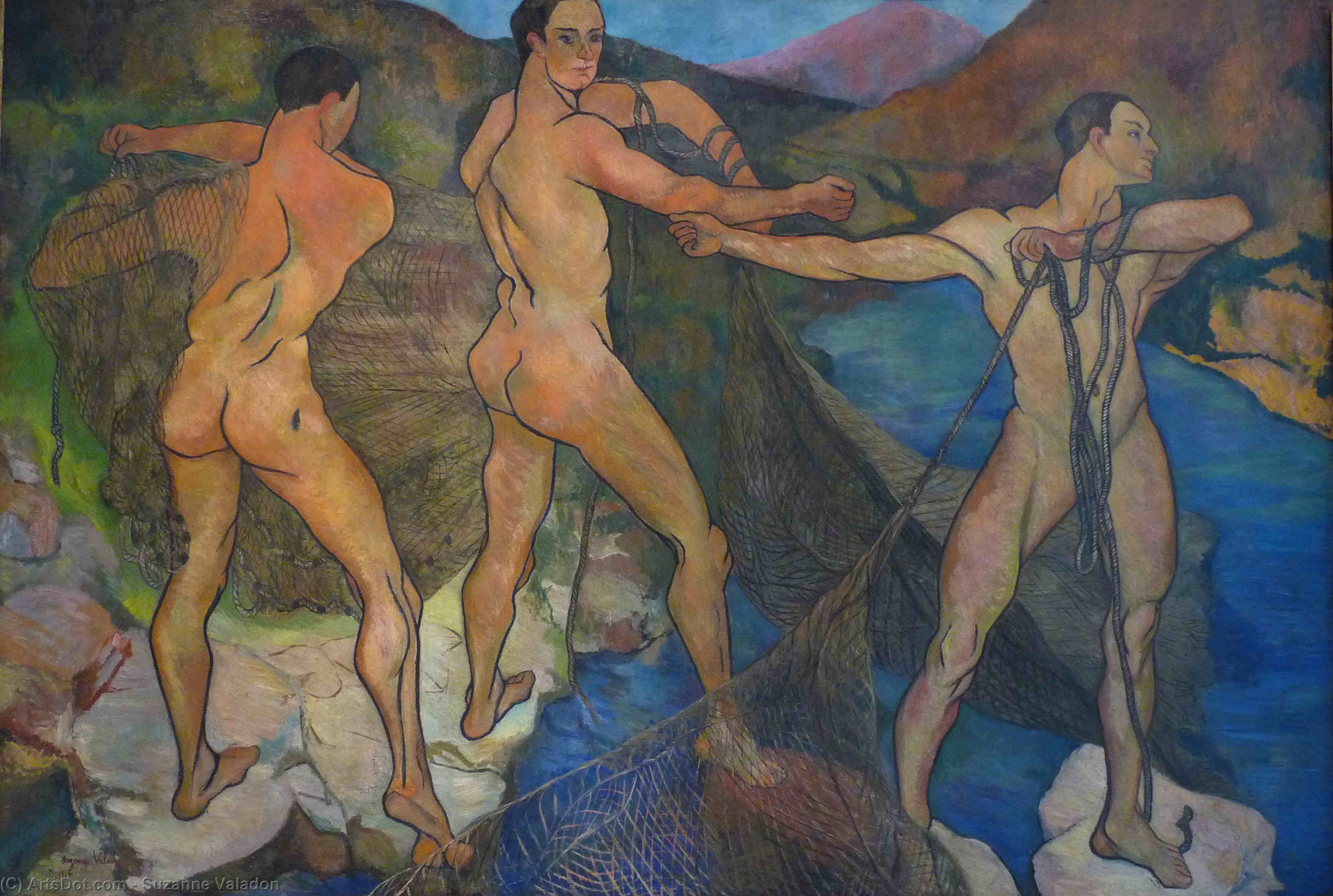 Order Oil Painting Replica Casting the Net, 1914 by Suzanne Valadon (1865-1938, France) | ArtsDot.com
