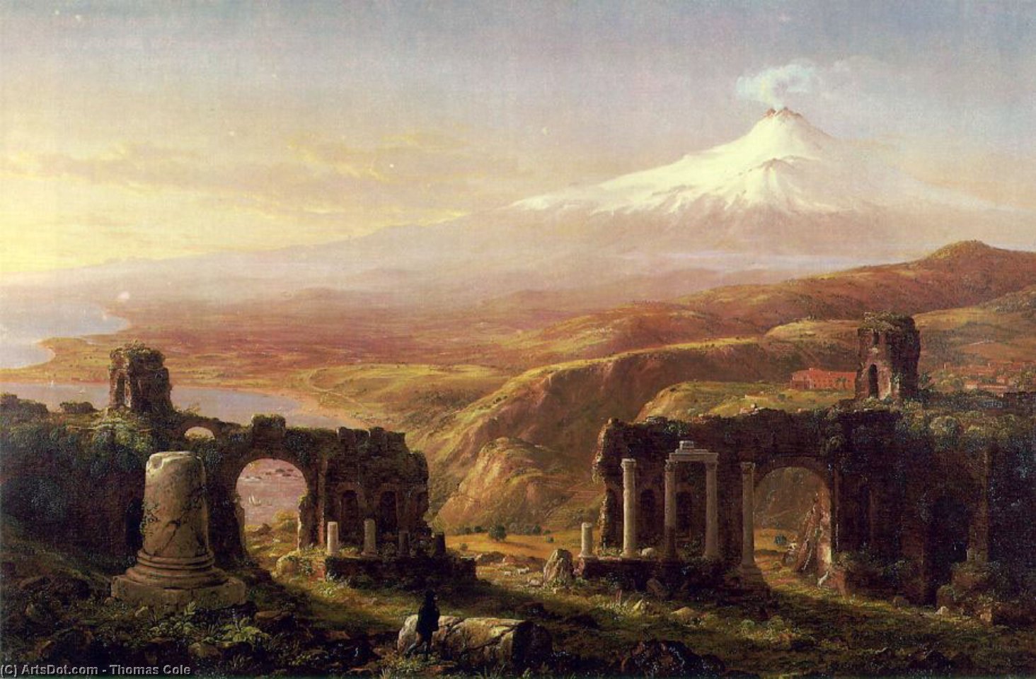 Buy Museum Art Reproductions Mount Aetna from Taormina, 1842 by Thomas Cole (1801-1848, United Kingdom) | ArtsDot.com