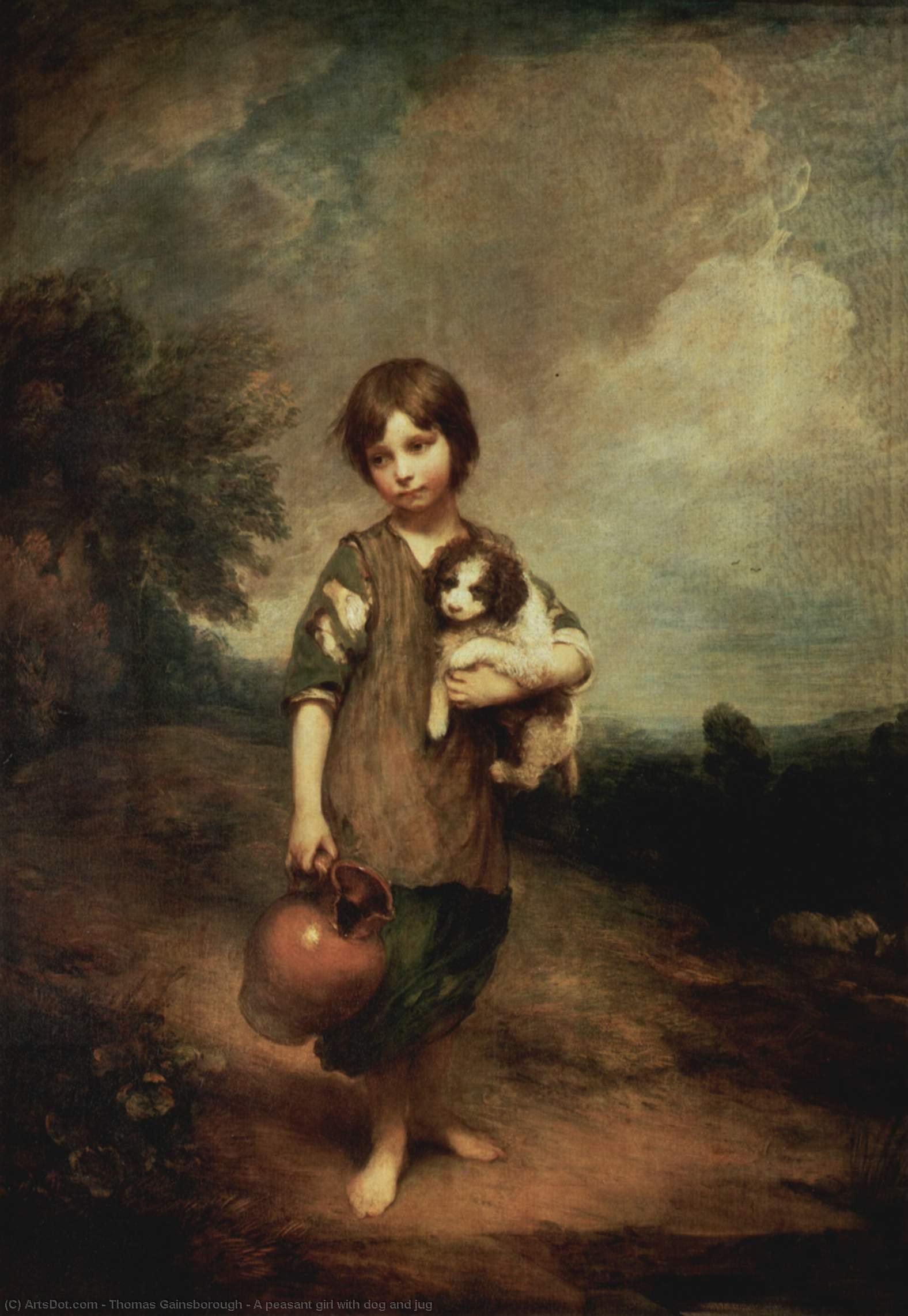 Order Artwork Replica A peasant girl with dog and jug, 1785 by Thomas Gainsborough (1727-1788, United Kingdom) | ArtsDot.com