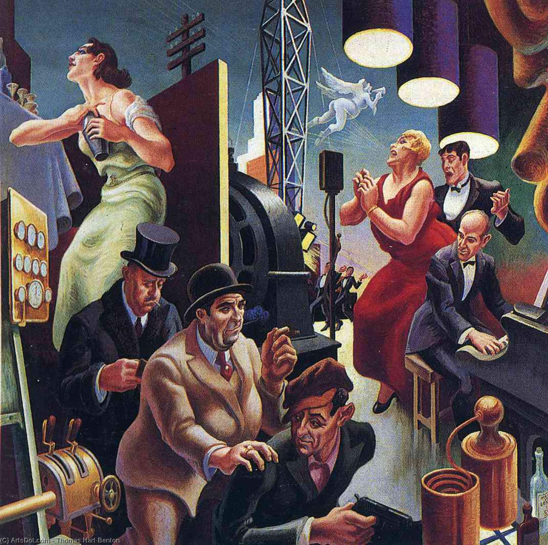 Order Oil Painting Replica Arts of the City by Thomas Hart Benton (Inspired By) (1889-1975, United States) | ArtsDot.com