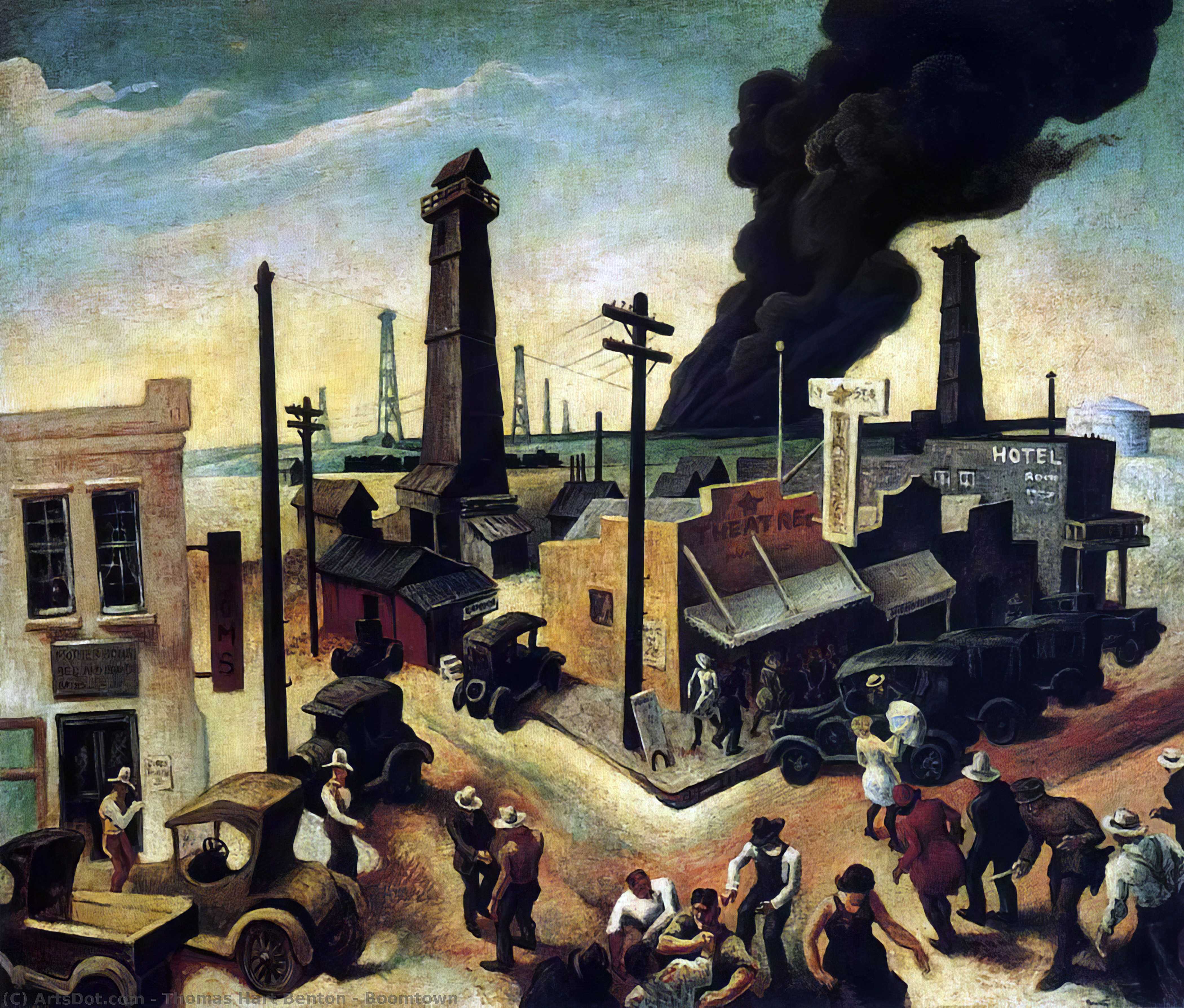 Order Art Reproductions Boomtown, 1928 by Thomas Hart Benton (Inspired By) (1889-1975, United States) | ArtsDot.com