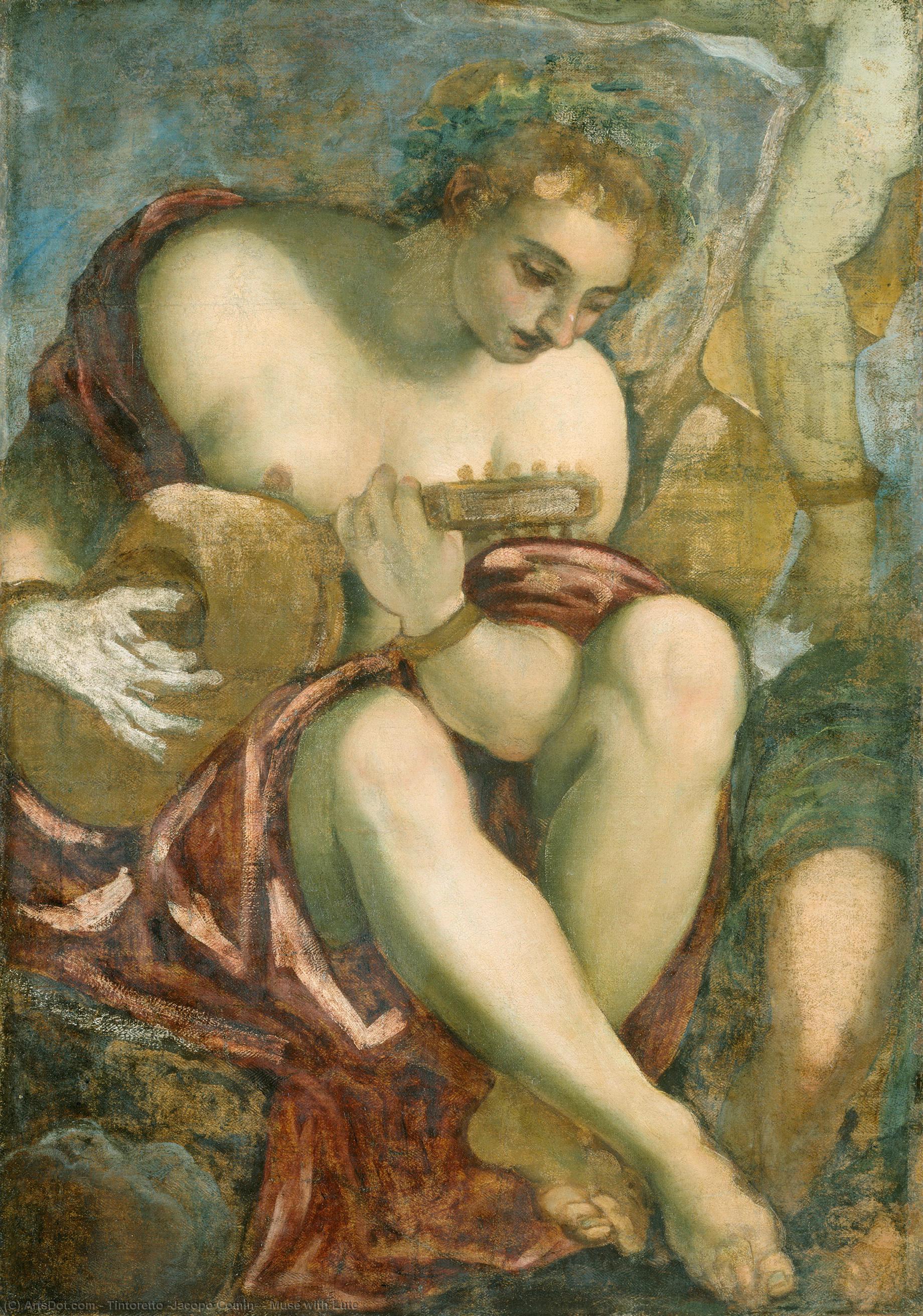 Order Oil Painting Replica Muse with Lute, 1594 by Tintoretto (Jacopo Comin) (1518-1594, Italy) | ArtsDot.com
