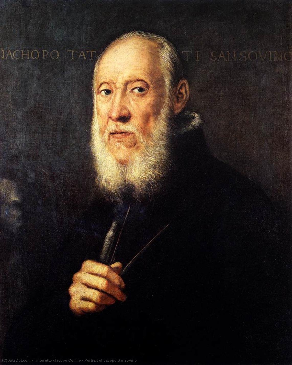 Order Oil Painting Replica Portrait of Jacopo Sansovino, 1571 by Tintoretto (Jacopo Comin) (1518-1594, Italy) | ArtsDot.com