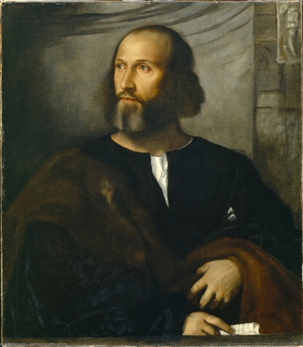 Buy Museum Art Reproductions Portrait of a Bearded Man, 1515 by Tiziano Vecellio (Titian) (1490-1576, Italy) | ArtsDot.com