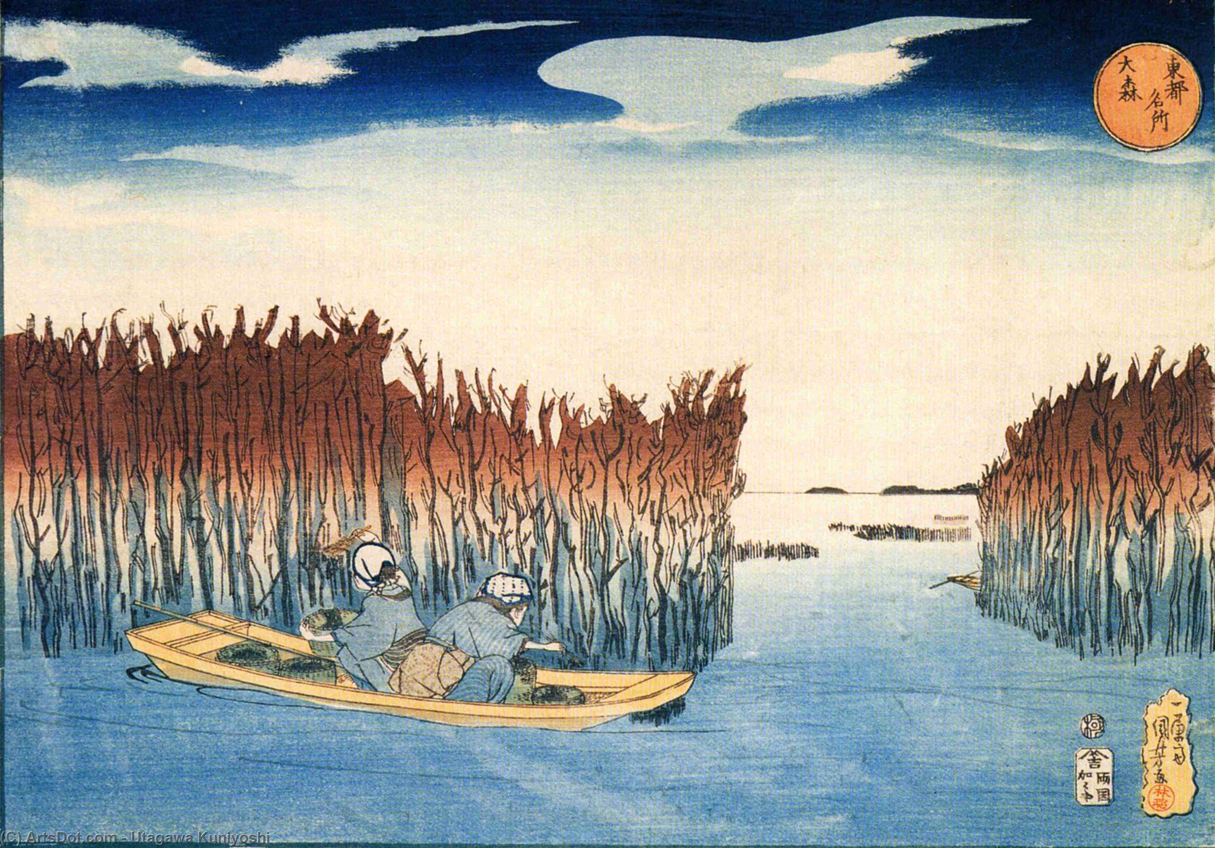 Buy Museum Art Reproductions Seaweed Gatherers at Omari, 1833 by Utagawa Kuniyoshi (1797-1861, Japan) | ArtsDot.com
