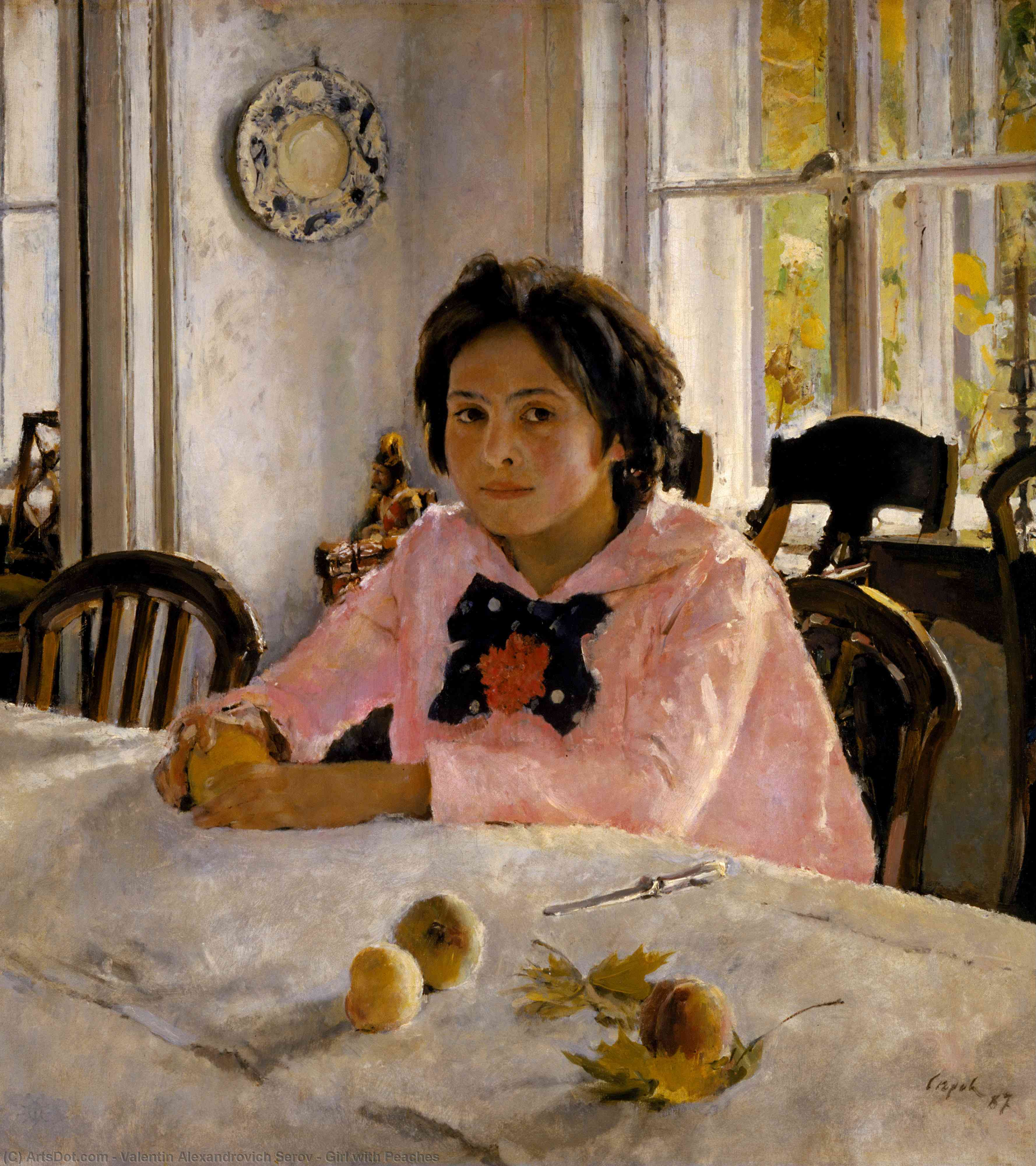 Buy Museum Art Reproductions Girl with Peaches, 1887 by Valentin Alexandrovich Serov (1865-1911, Russia) | ArtsDot.com