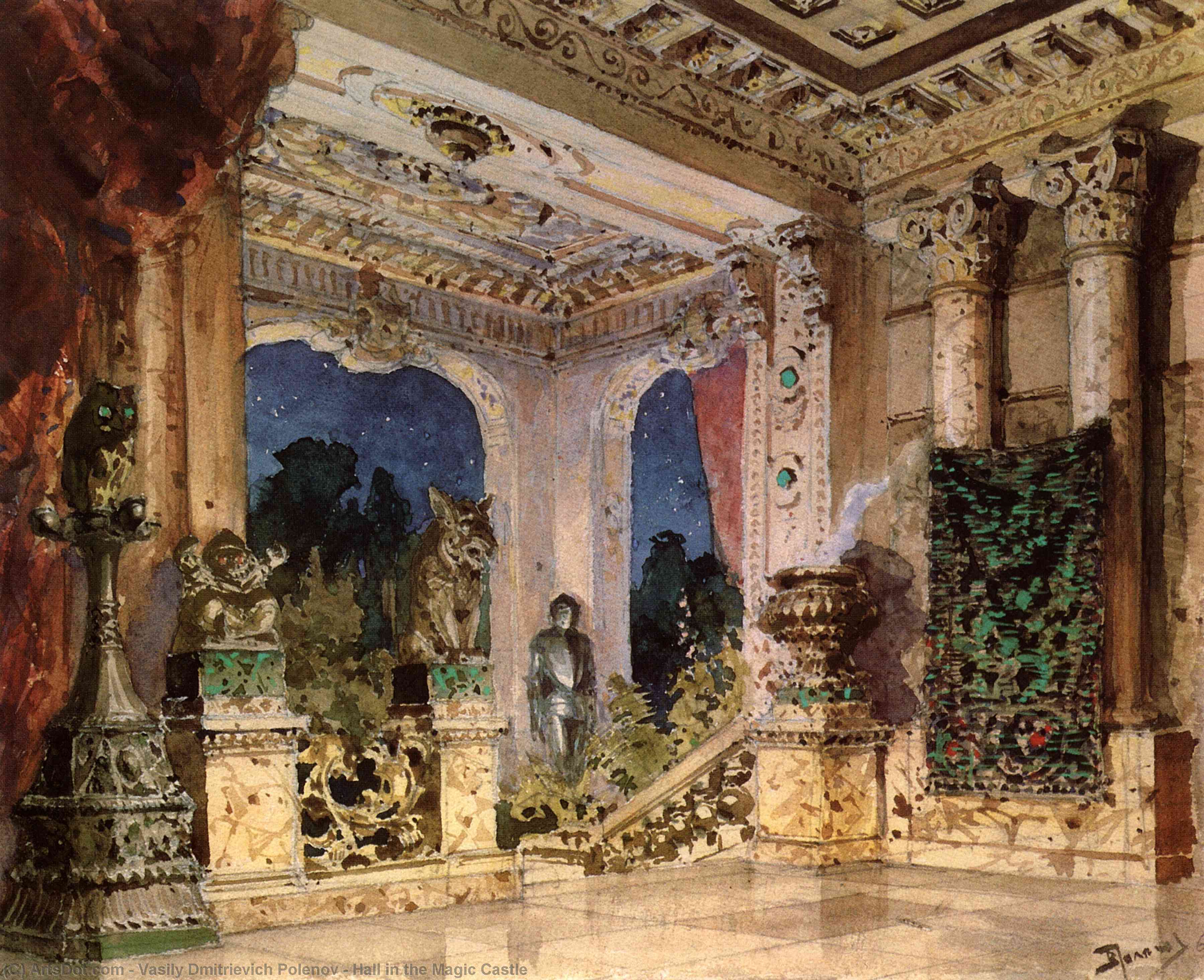 Buy Museum Art Reproductions Hall in the Magic Castle, 1883 by Vasily Dmitrievich Polenov (1844-1927) | ArtsDot.com