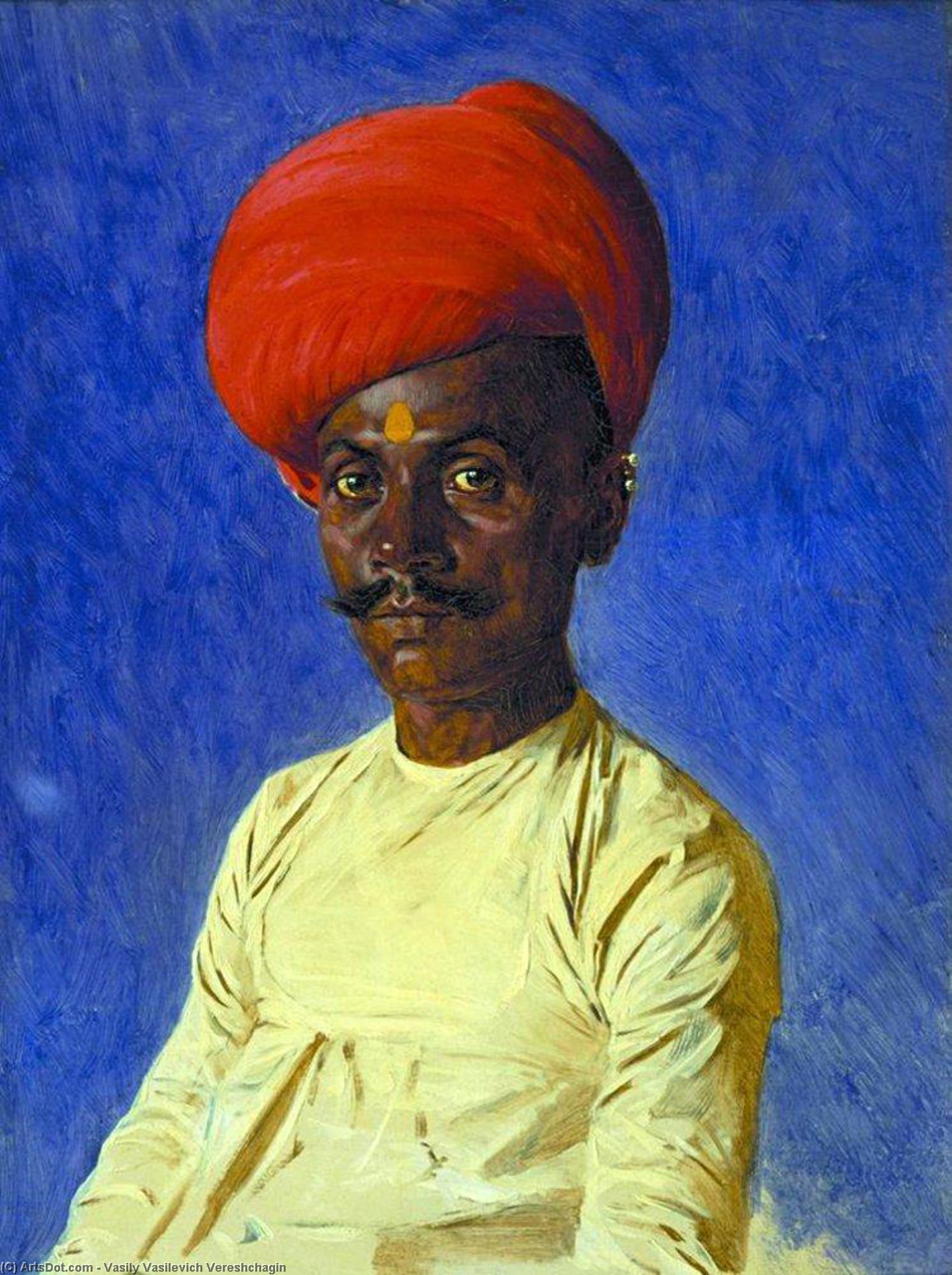 Order Oil Painting Replica Bania (trader). Bombay, 1876 by Vasily Vasilevich Vereshchagin (1842-1904, Russia) | ArtsDot.com