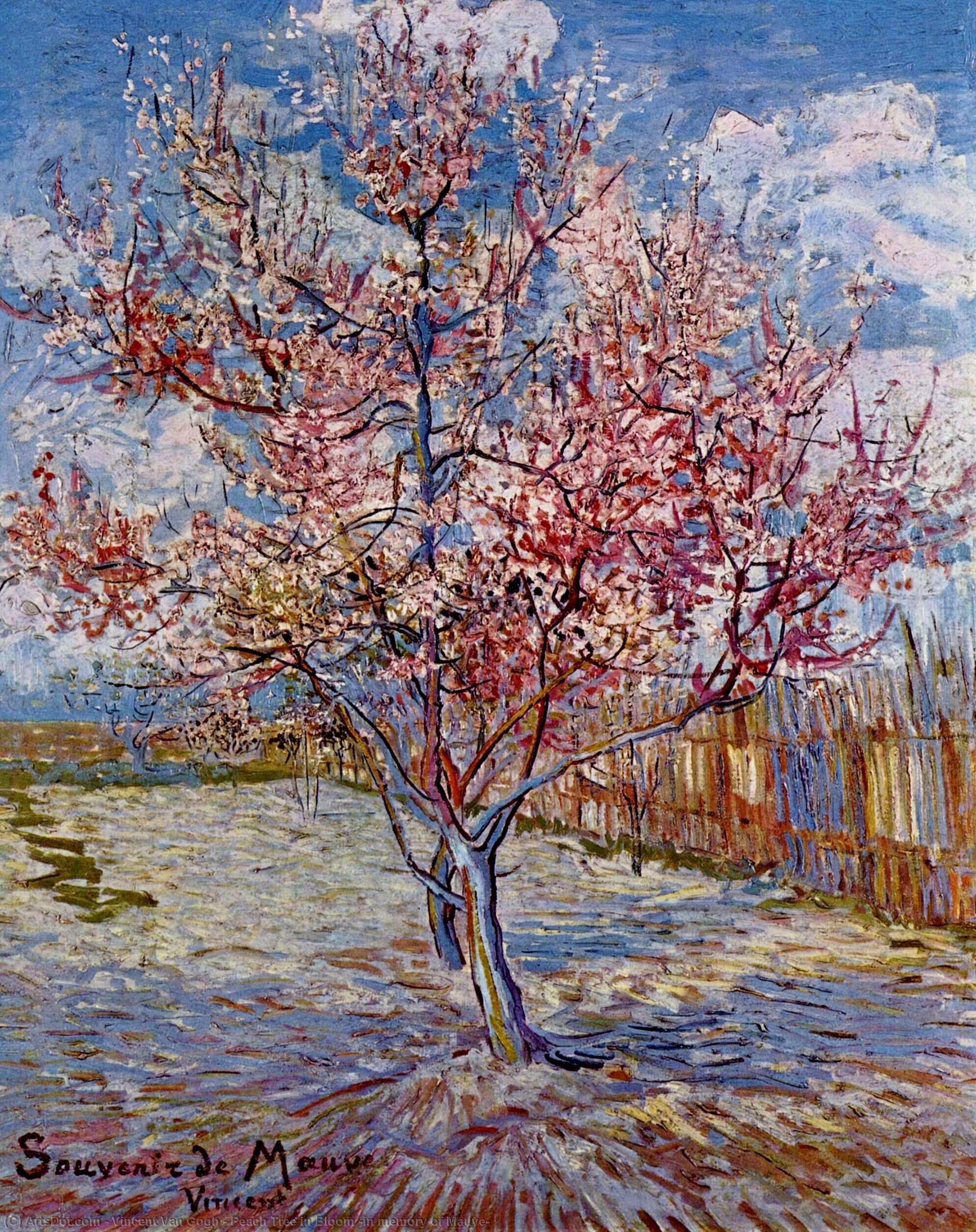 Order Artwork Replica Peach Tree in Bloom (in memory of Mauve), 1888 by Vincent Van Gogh (1853-1890, Netherlands) | ArtsDot.com
