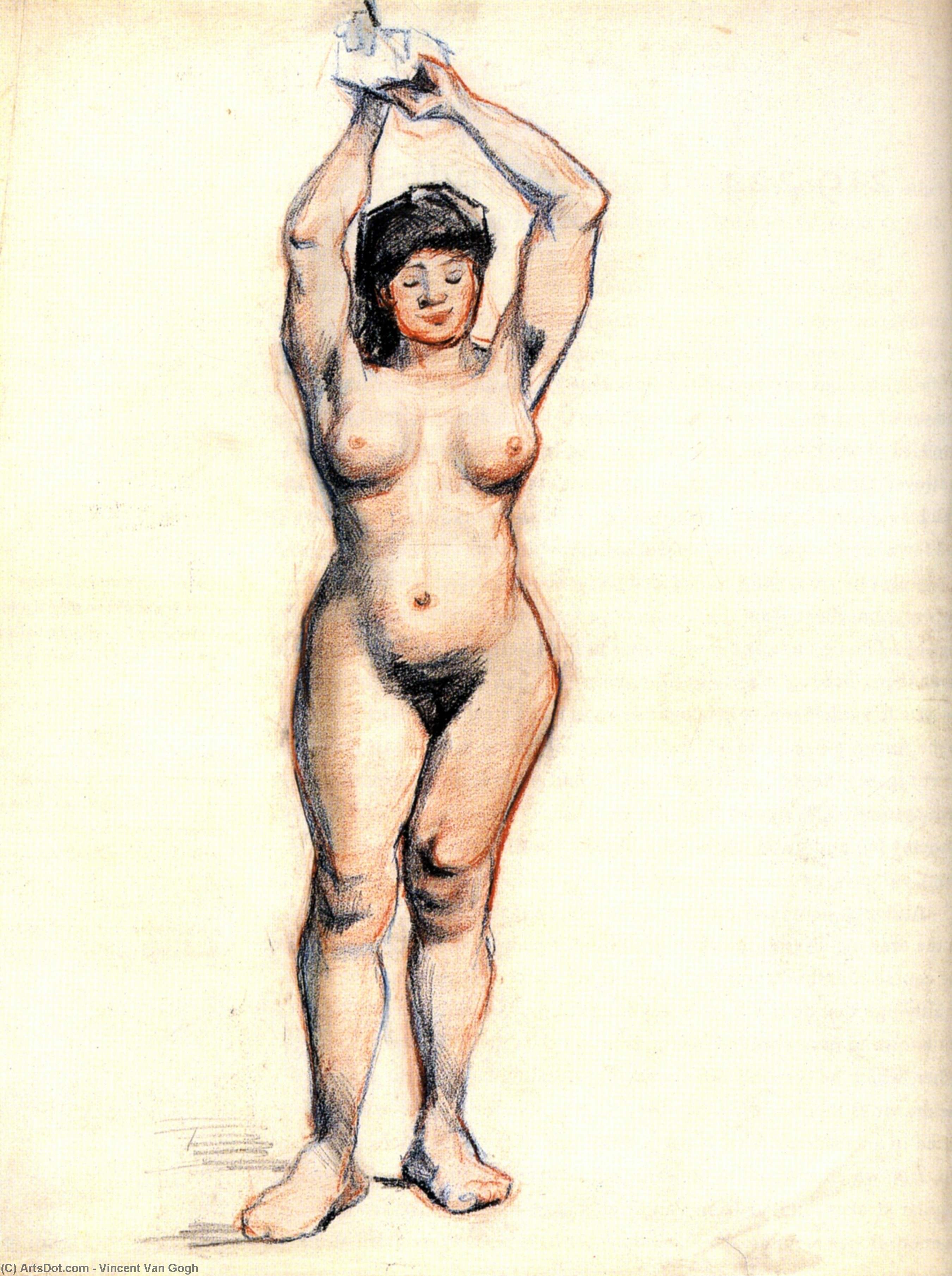 Buy Museum Art Reproductions Standing Female Nude Seen from the Front, 1886 by Vincent Van Gogh (1853-1890, Netherlands) | ArtsDot.com