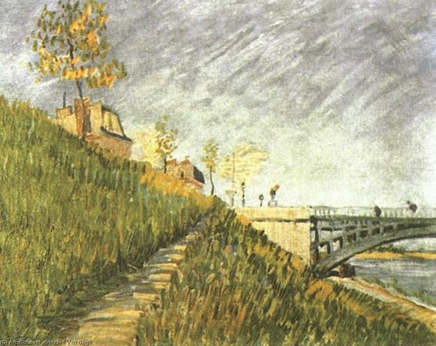 Buy Museum Art Reproductions Banks of the Seine near Pont de Clichy, 1887 by Vincent Van Gogh (1853-1890, Netherlands) | ArtsDot.com