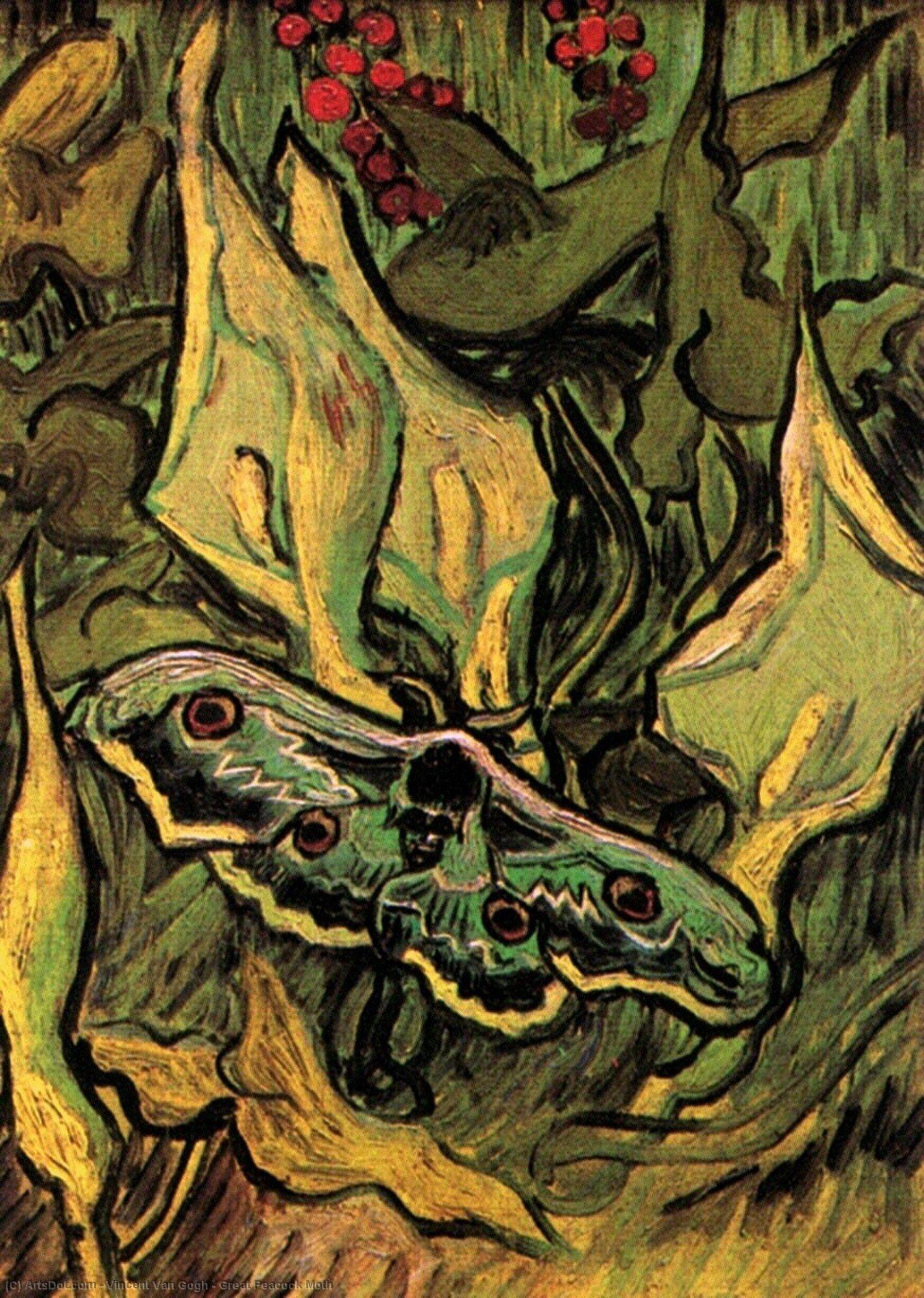 Buy Museum Art Reproductions Great Peacock Moth, 1889 by Vincent Van Gogh (1853-1890, Netherlands) | ArtsDot.com