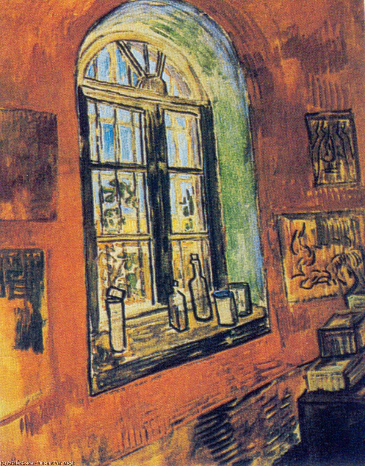 Order Oil Painting Replica Window of Vincent`s Studio at the Asylum, 1889 by Vincent Van Gogh (1853-1890, Netherlands) | ArtsDot.com