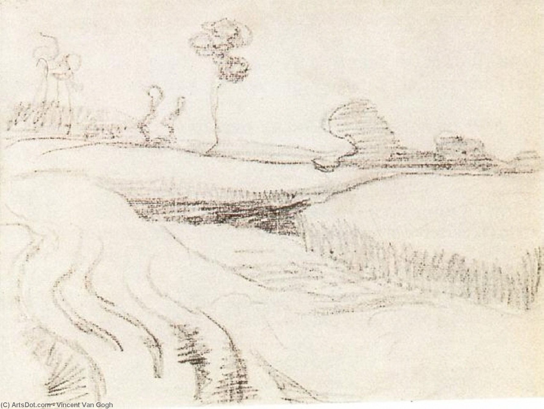Order Oil Painting Replica Little Stream Surrounded by Bushes, 1890 by Vincent Van Gogh (1853-1890, Netherlands) | ArtsDot.com