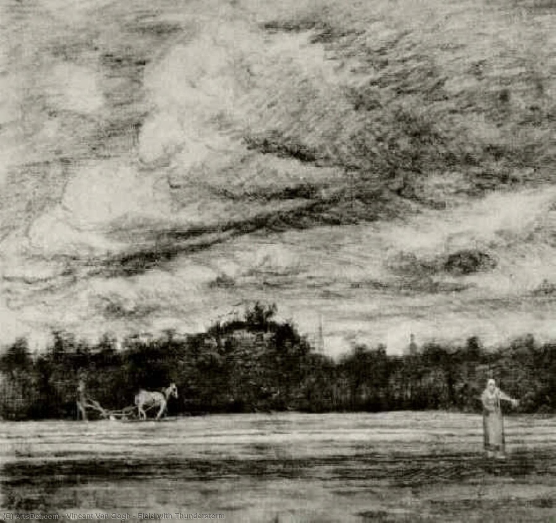 Order Art Reproductions Field with Thunderstorm, 1881 by Vincent Van Gogh (1853-1890, Netherlands) | ArtsDot.com
