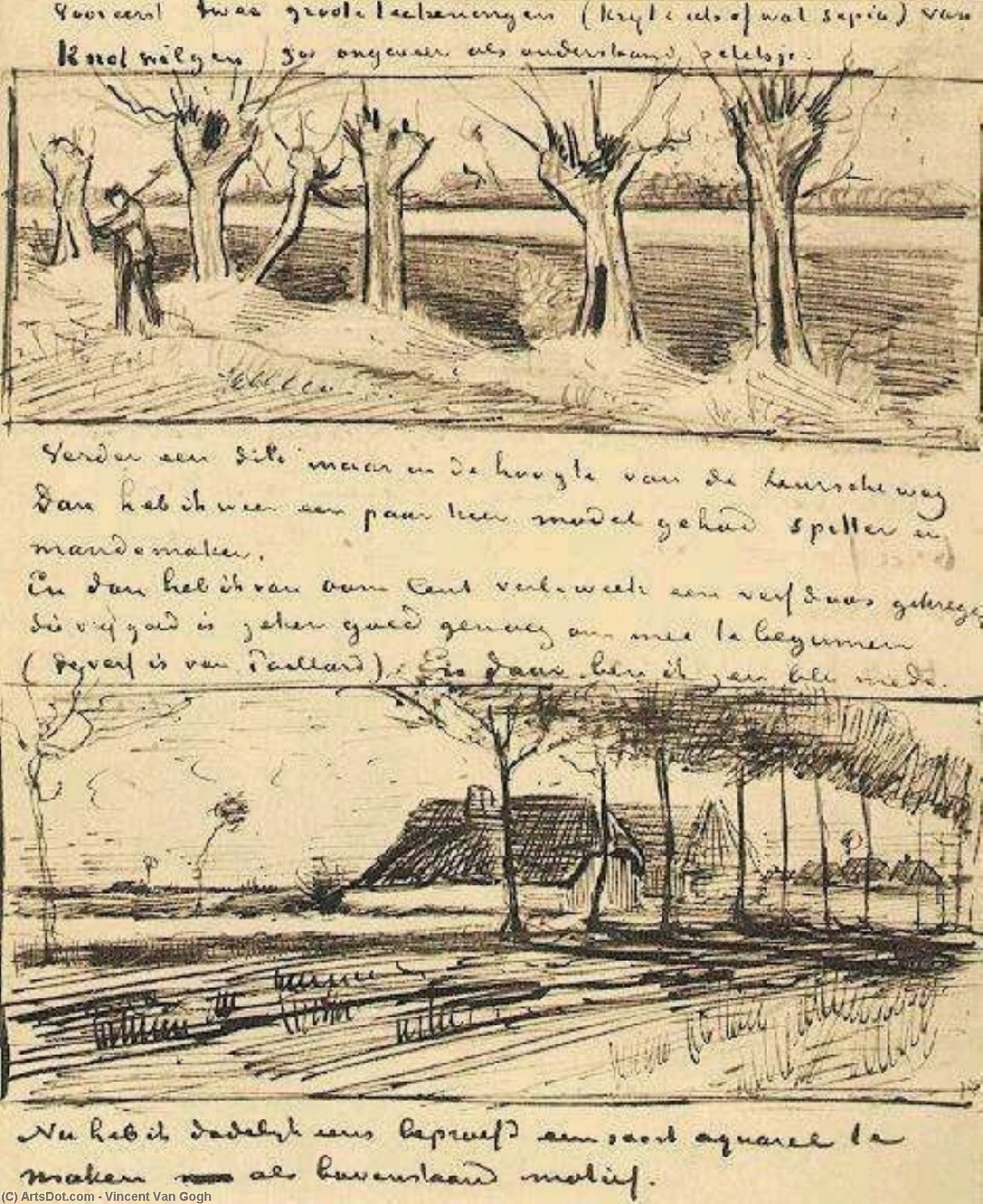 Buy Museum Art Reproductions Road with Pollard Willows, 1881 by Vincent Van Gogh (1853-1890, Netherlands) | ArtsDot.com