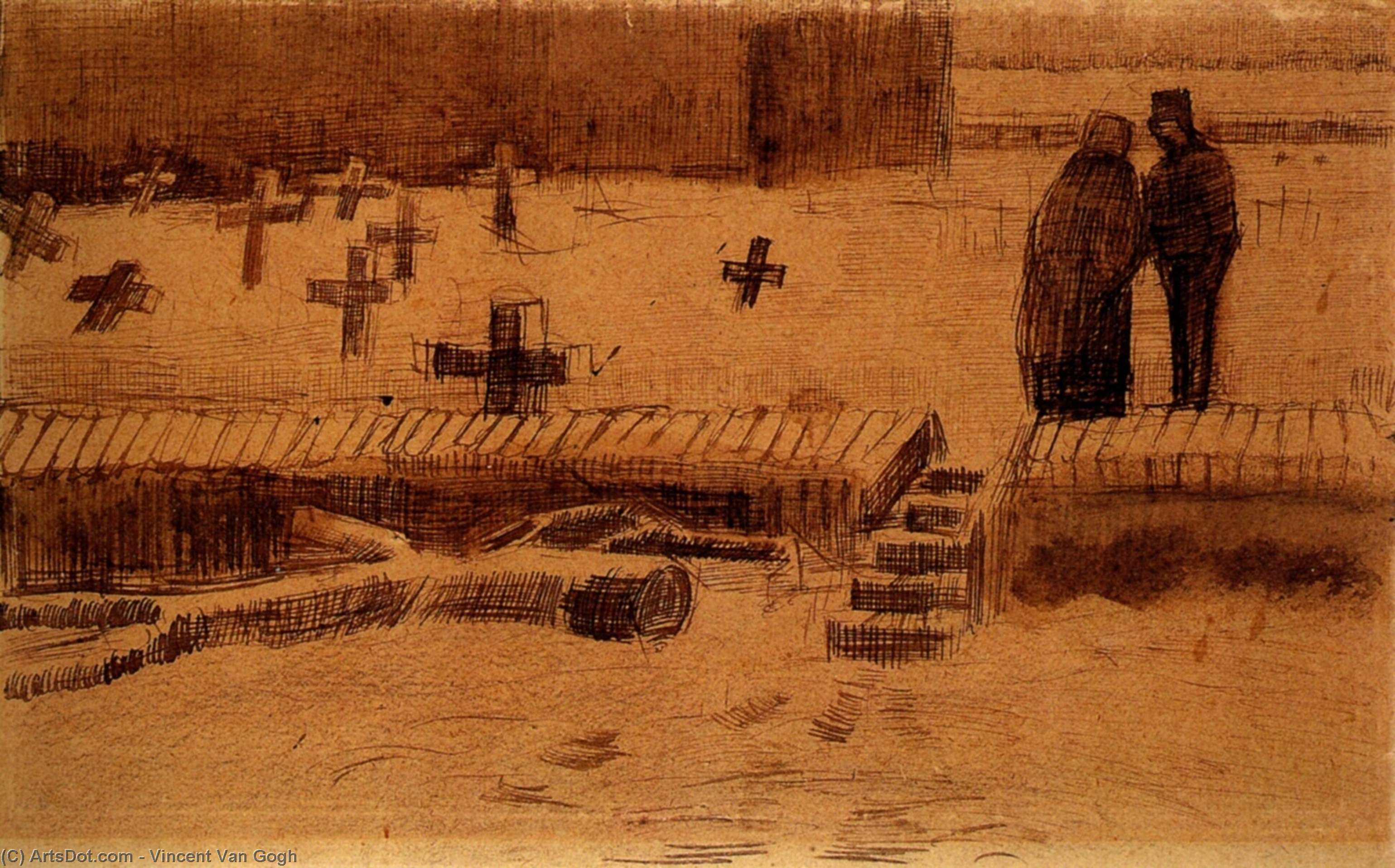 Buy Museum Art Reproductions Churchyard in Winter, 1883 by Vincent Van Gogh (1853-1890, Netherlands) | ArtsDot.com