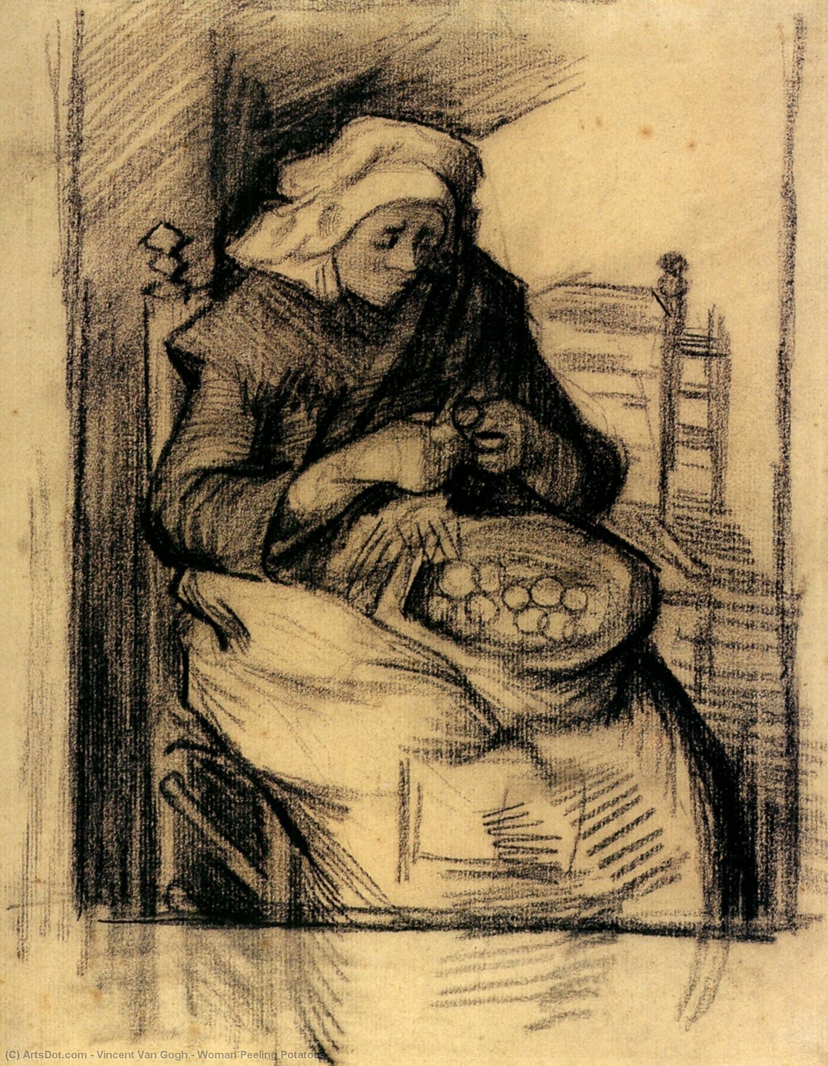 Order Artwork Replica Woman Peeling Potatoes, 1885 by Vincent Van Gogh (1853-1890, Netherlands) | ArtsDot.com