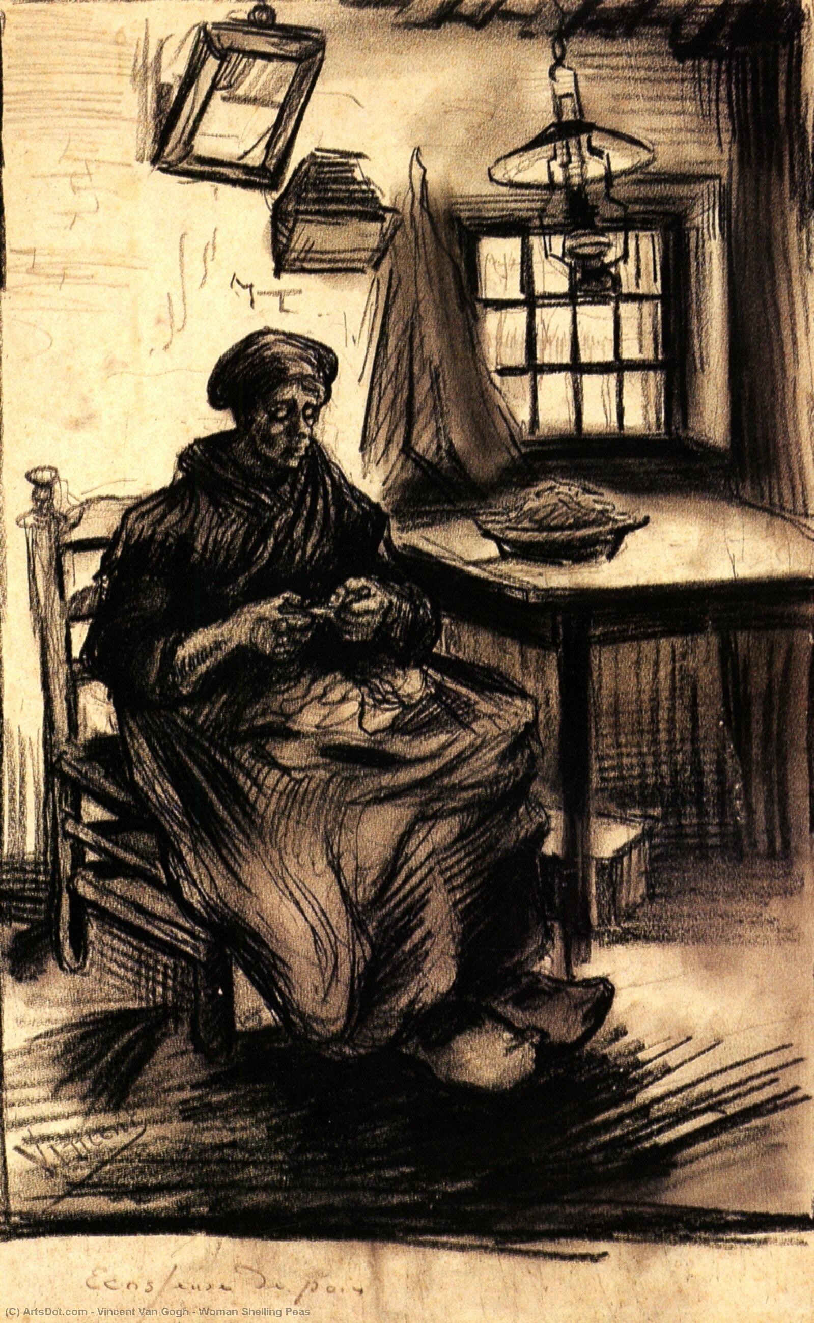 Buy Museum Art Reproductions Woman Shelling Peas, 1885 by Vincent Van Gogh (1853-1890, Netherlands) | ArtsDot.com