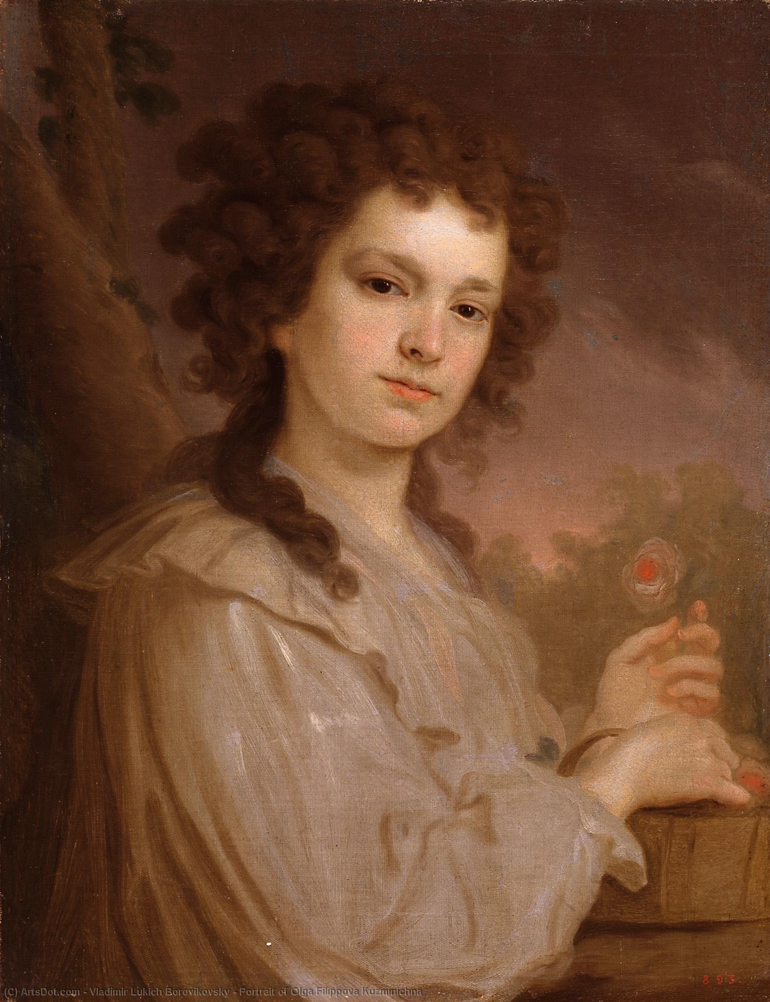 Buy Museum Art Reproductions Portrait of Olga Filippova Kuzminichna by Vladimir Lukich Borovikovsky (1757-1825) | ArtsDot.com