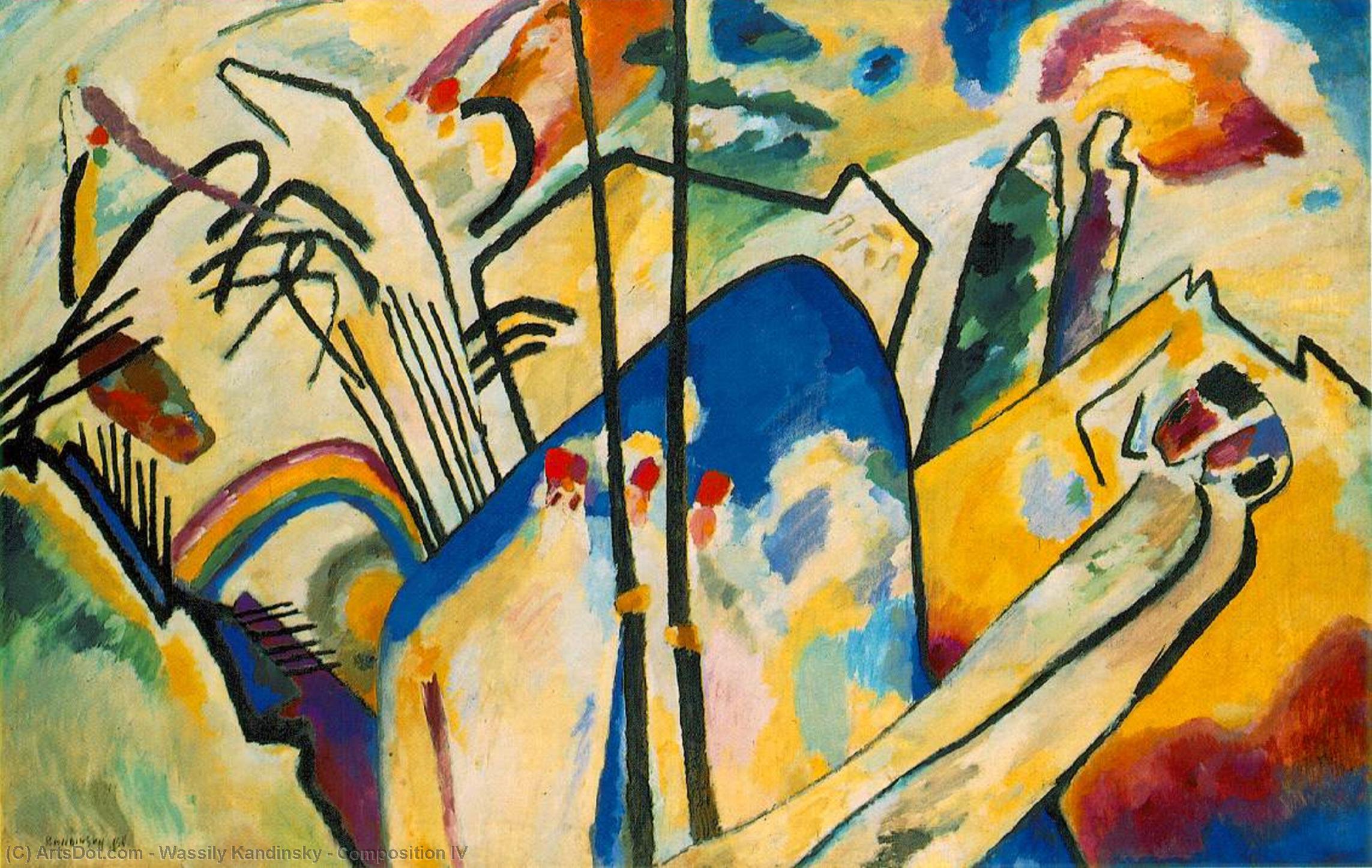 Buy Museum Art Reproductions Composition IV, 1911 by Wassily Kandinsky (1866-1944, Russia) | ArtsDot.com