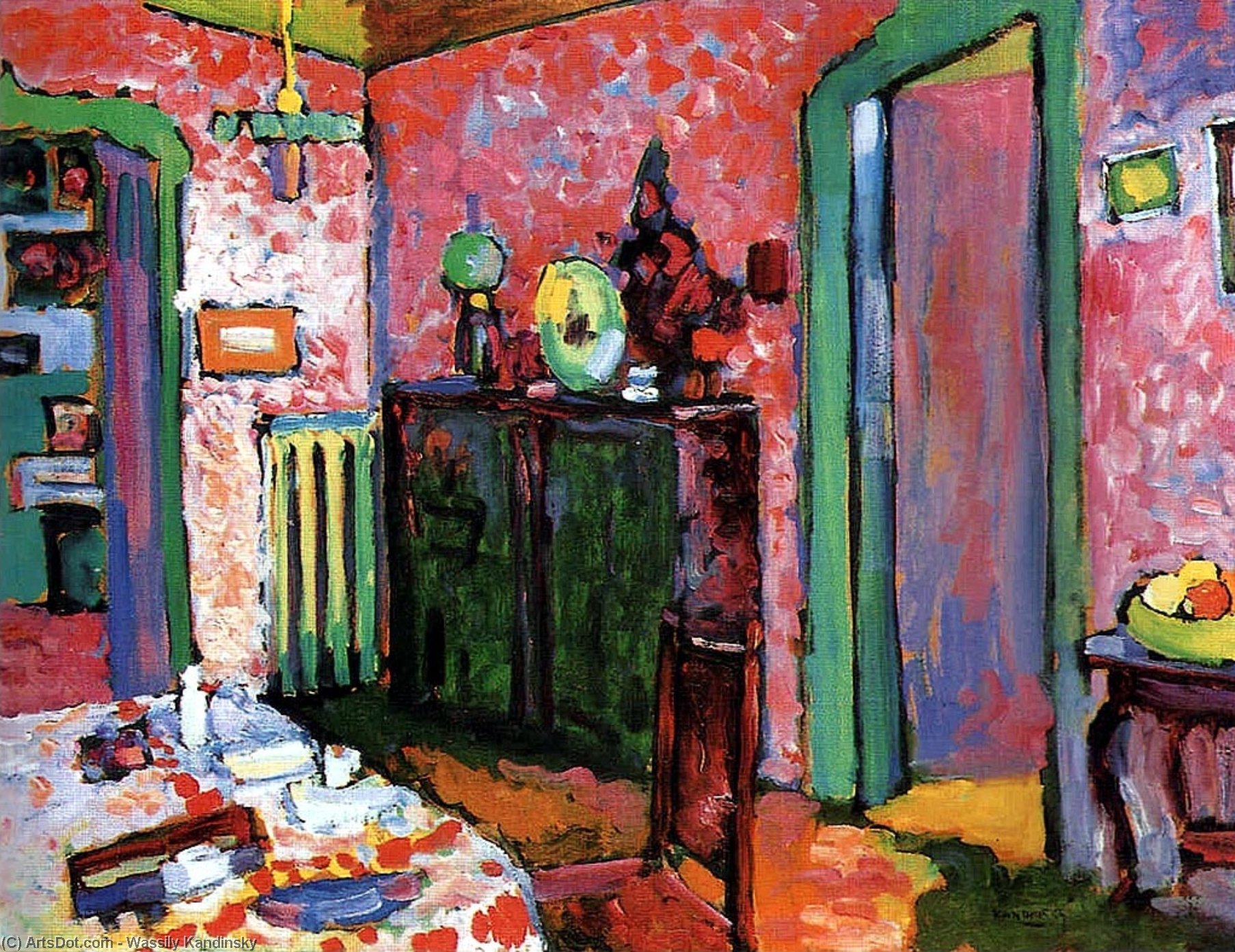 Order Artwork Replica Interior (My dining room), 1909 by Wassily Kandinsky (1866-1944, Russia) | ArtsDot.com