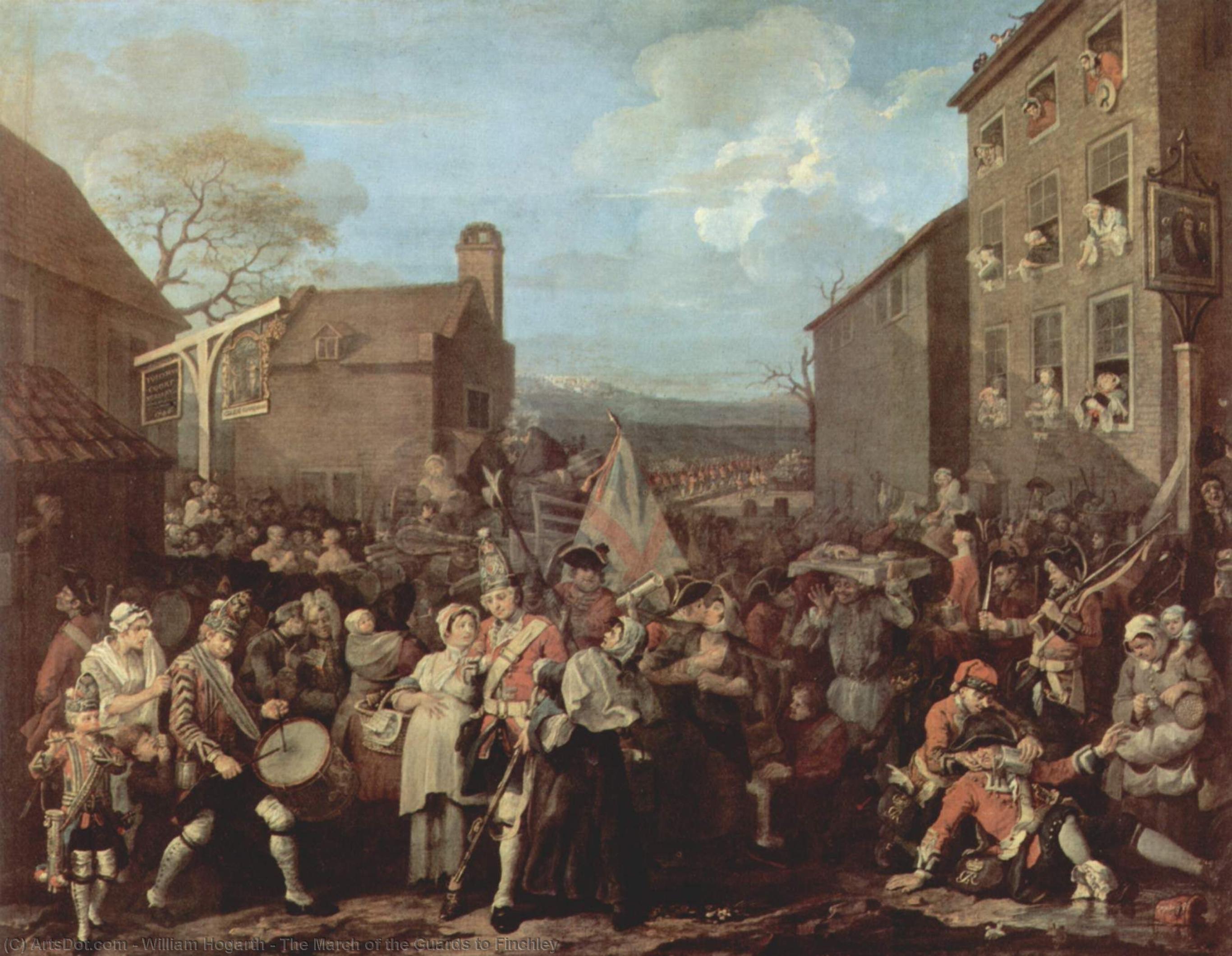 Order Oil Painting Replica The March of the Guards to Finchley, 1750 by William Hogarth (1697-1764, United Kingdom) | ArtsDot.com