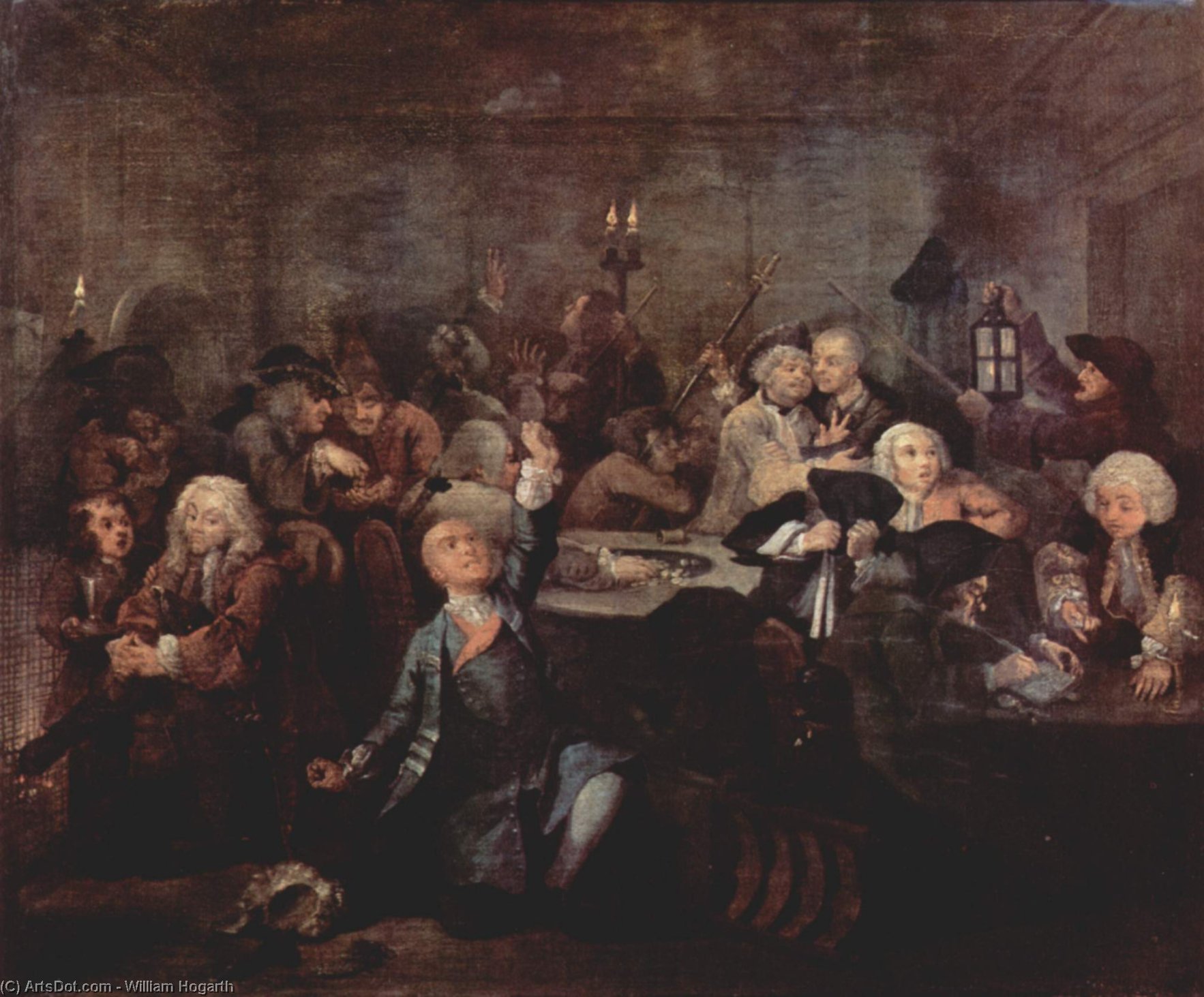 Order Paintings Reproductions Rake`s Progress` The Gaming House, 1735 by William Hogarth (1697-1764, United Kingdom) | ArtsDot.com