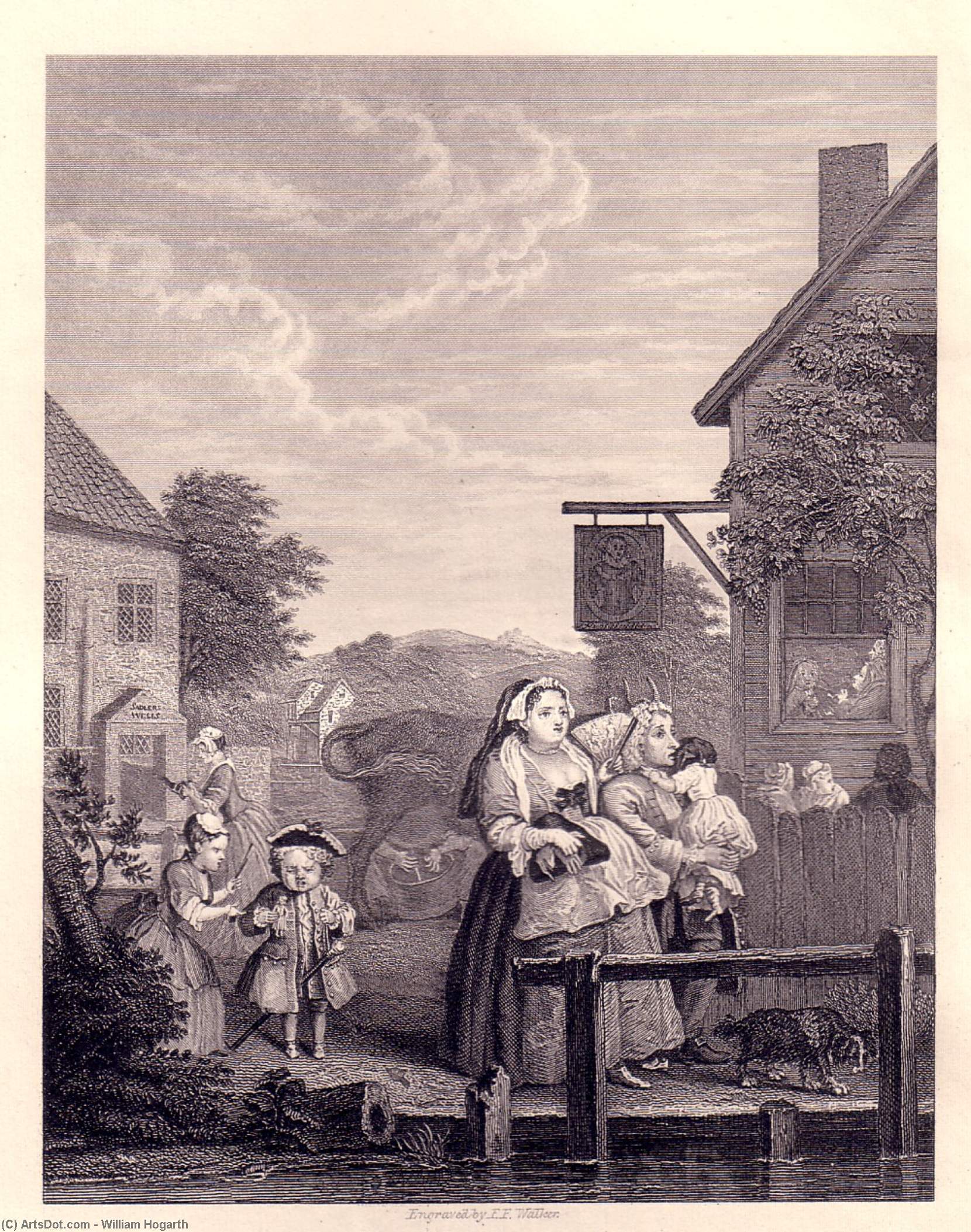 Buy Museum Art Reproductions Times of the Day: Evening by William Hogarth (1697-1764, United Kingdom) | ArtsDot.com