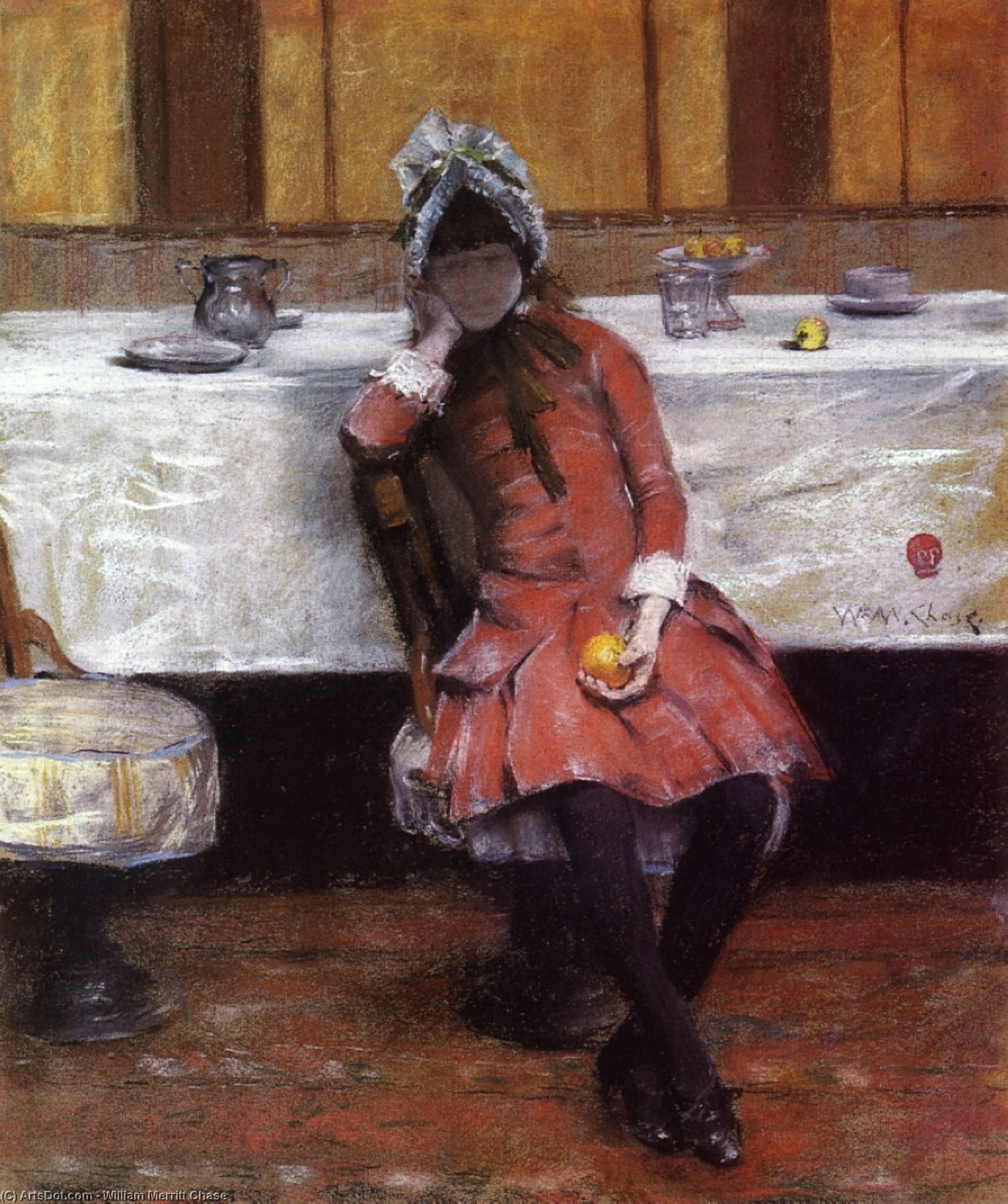 Order Art Reproductions Sketch on a Young Girl on Ocean Steamer, 1883 by William Merritt Chase (1849-1916, United States) | ArtsDot.com