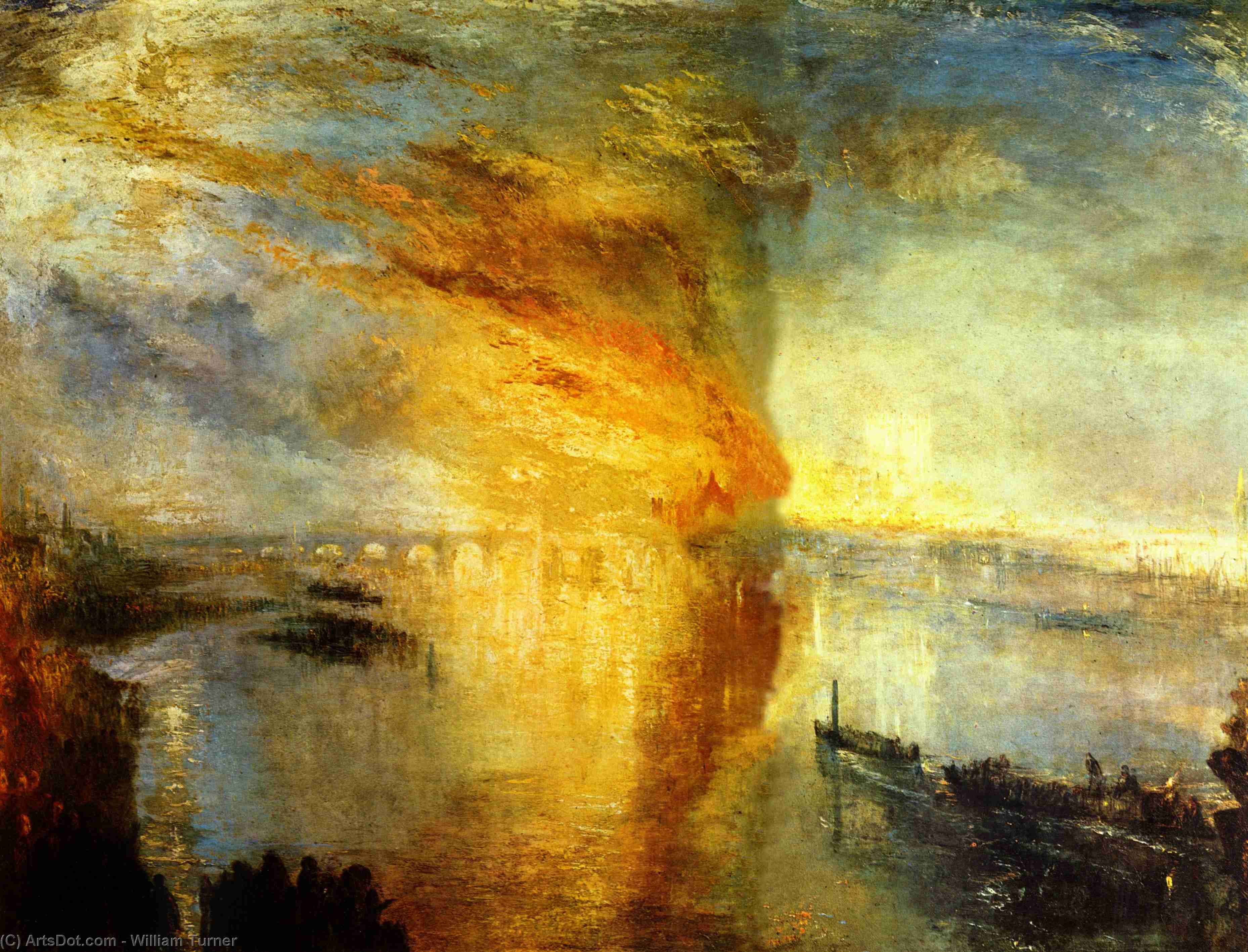 Buy Museum Art Reproductions The Burning of the Houses of Parliament, 1835 by William Turner (1775-1851, United Kingdom) | ArtsDot.com