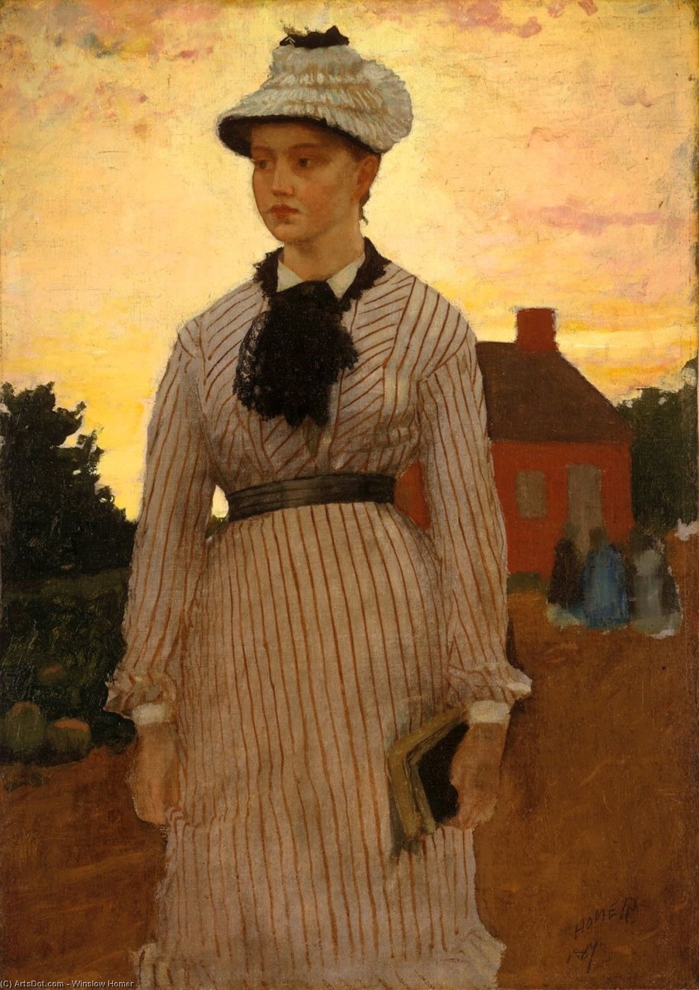 Order Paintings Reproductions The Red School House, 1873 by Winslow Homer (1836-1910, United States) | ArtsDot.com