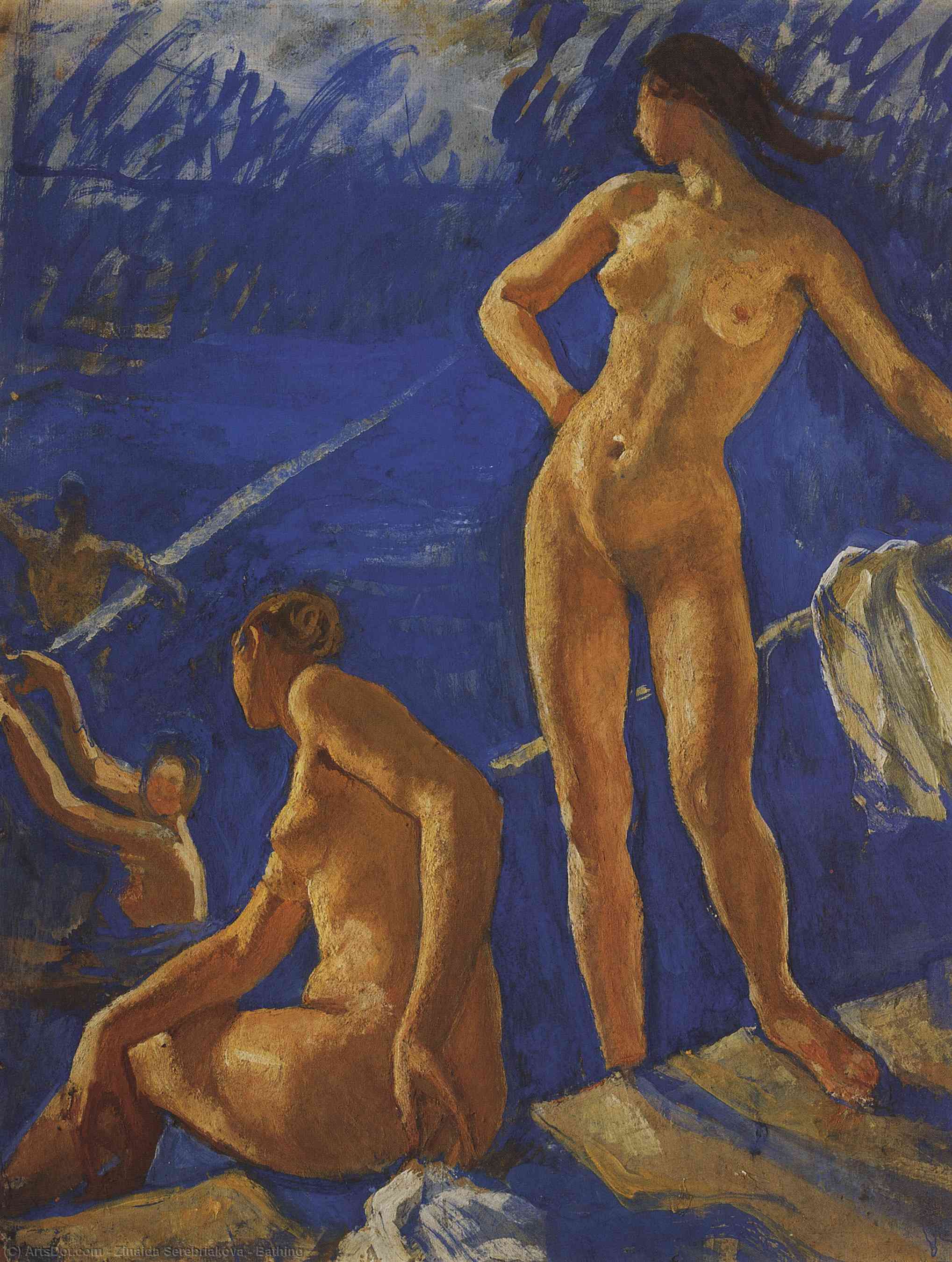 Order Art Reproductions Bathing, 1917 by Zinaida Serebriakova (Inspired By) (1884-1967, Ukraine) | ArtsDot.com