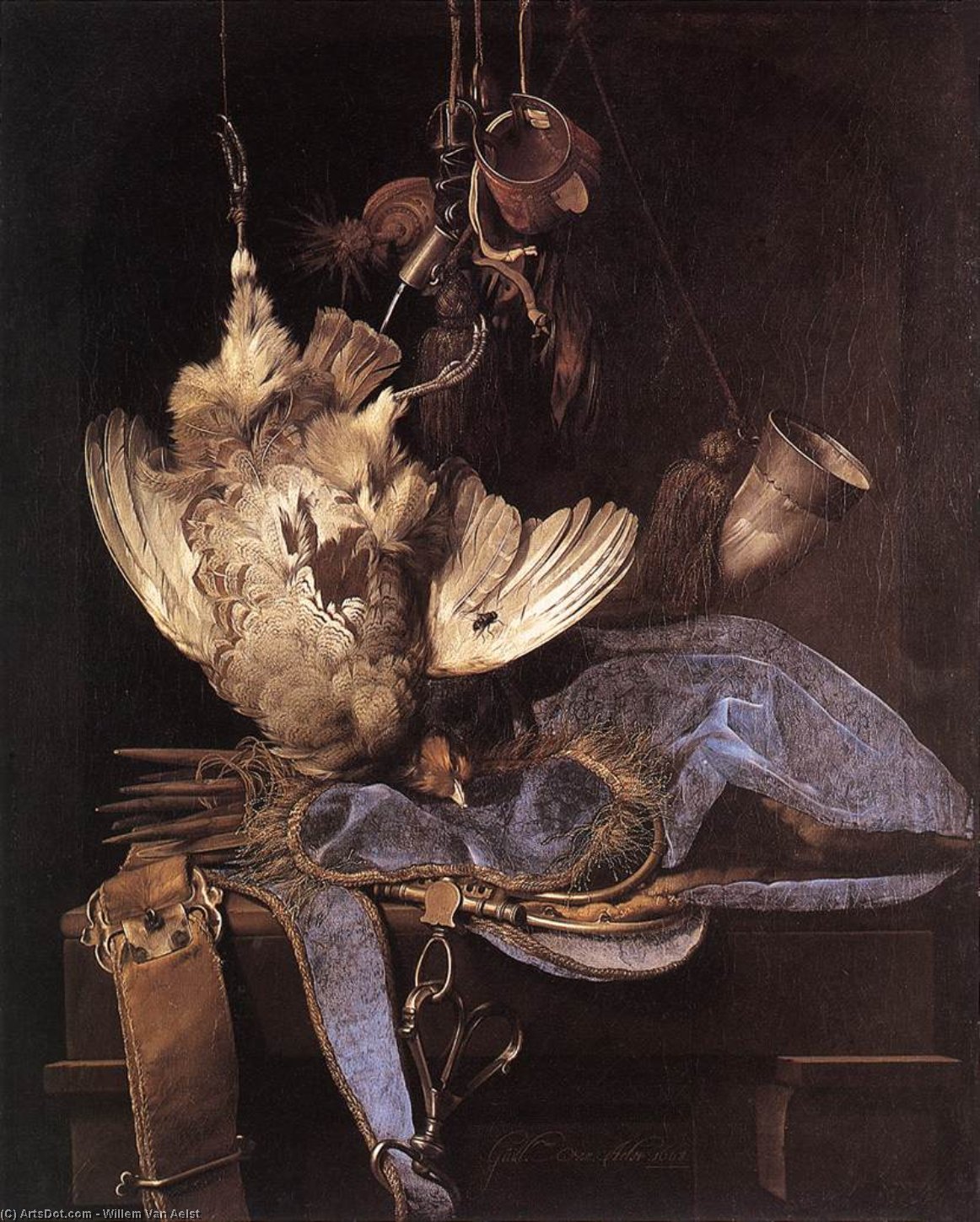 Buy Museum Art Reproductions Still-Life with Hunting Equipment and Dead Birds, 1668 by Willem Van Aelst (1626-1683, Netherlands) | ArtsDot.com