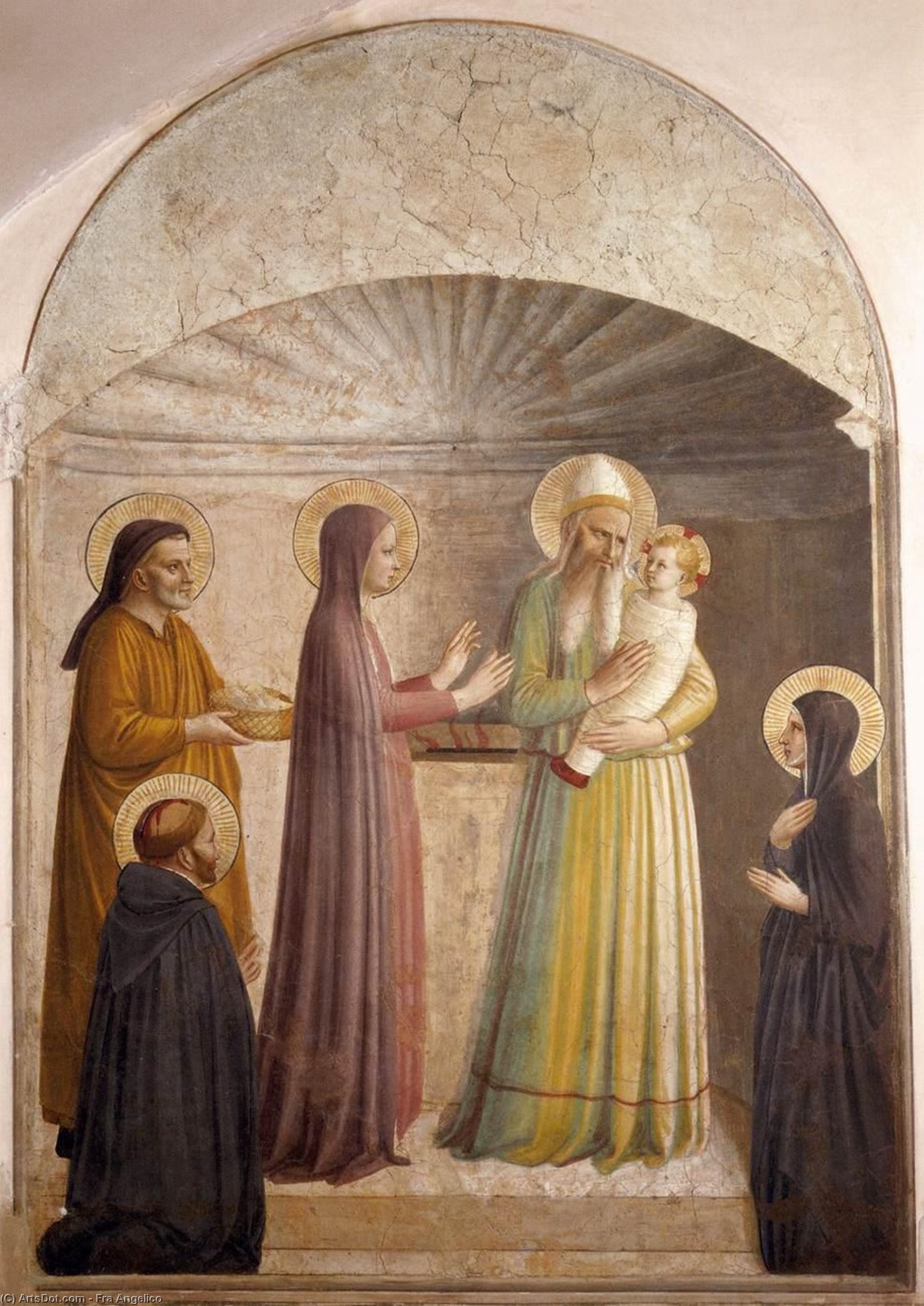Order Paintings Reproductions Presentation of Jesus in the Temple (Cell 10), 1440 by Fra Angelico (1395-1455, Italy) | ArtsDot.com
