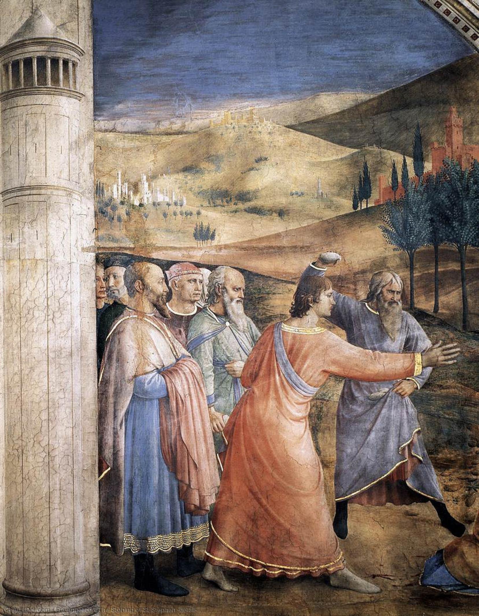 Order Oil Painting Replica The Stoning of St Stephen (detail), 1447 by Fra Angelico (1395-1455, Italy) | ArtsDot.com