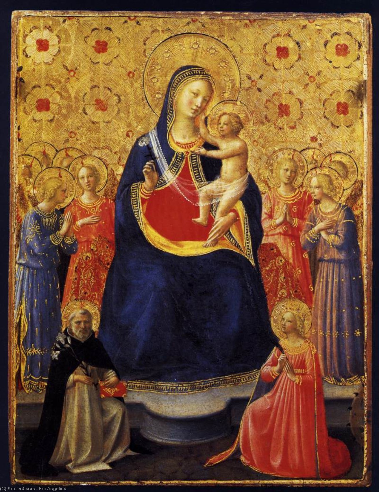 Order Artwork Replica Virgin and Child with Sts Dominic and Catherine of Alexandria, 1435 by Fra Angelico (1395-1455, Italy) | ArtsDot.com