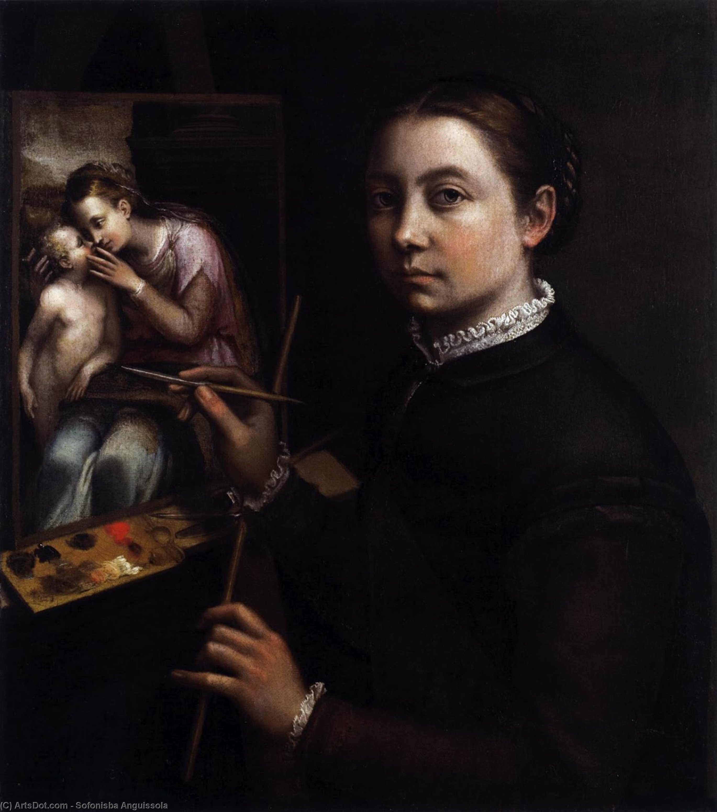 Order Paintings Reproductions Self-Portrait at the Easel, 1556 by Sofonisba Anguissola (1532-1625, Italy) | ArtsDot.com