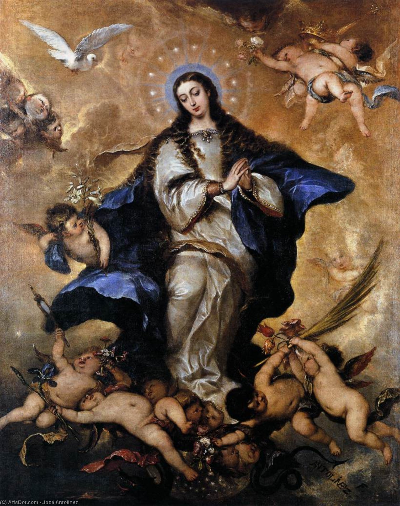Order Artwork Replica Immaculate Conception, 1665 by José Antolinez (1635-1675, Spain) | ArtsDot.com