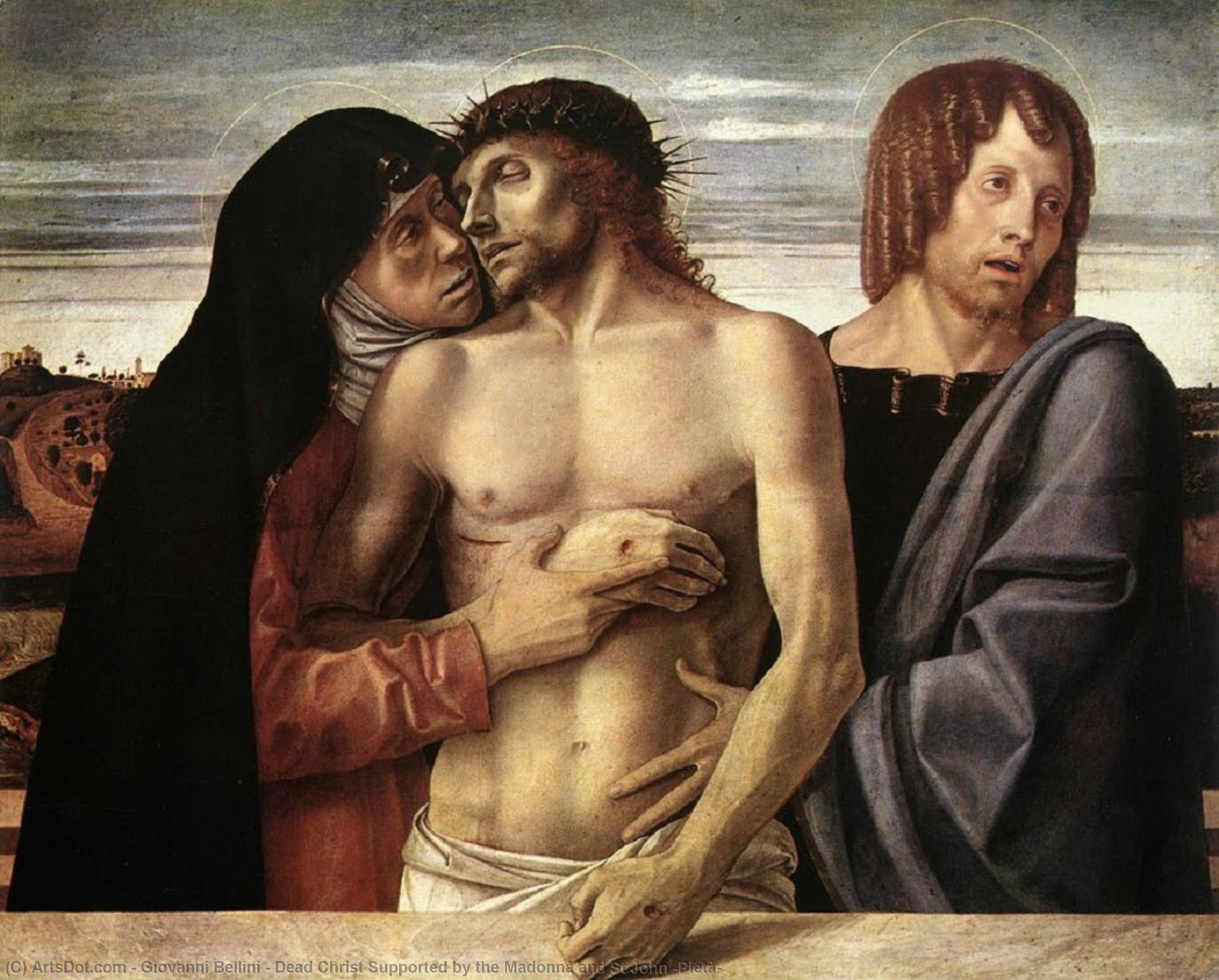 Achat Réplique De Peinture Christ mort Soutenu par la Madonna et St John (Pietà), 1460 de Giovanni Bellini (1433-1516, Italy) | ArtsDot.com