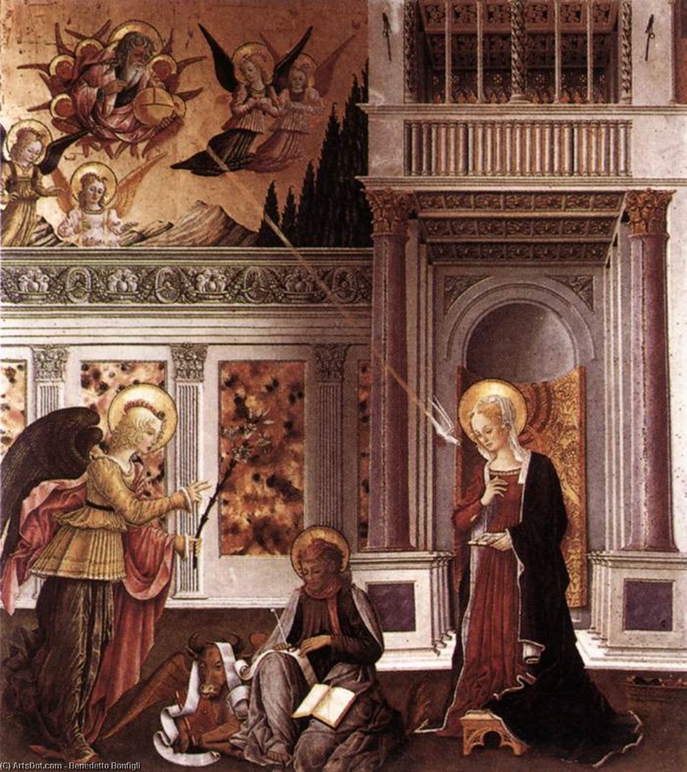 Buy Museum Art Reproductions Annunciation, 1455 by Benedetto Bonfigli (1420-1496, Italy) | ArtsDot.com
