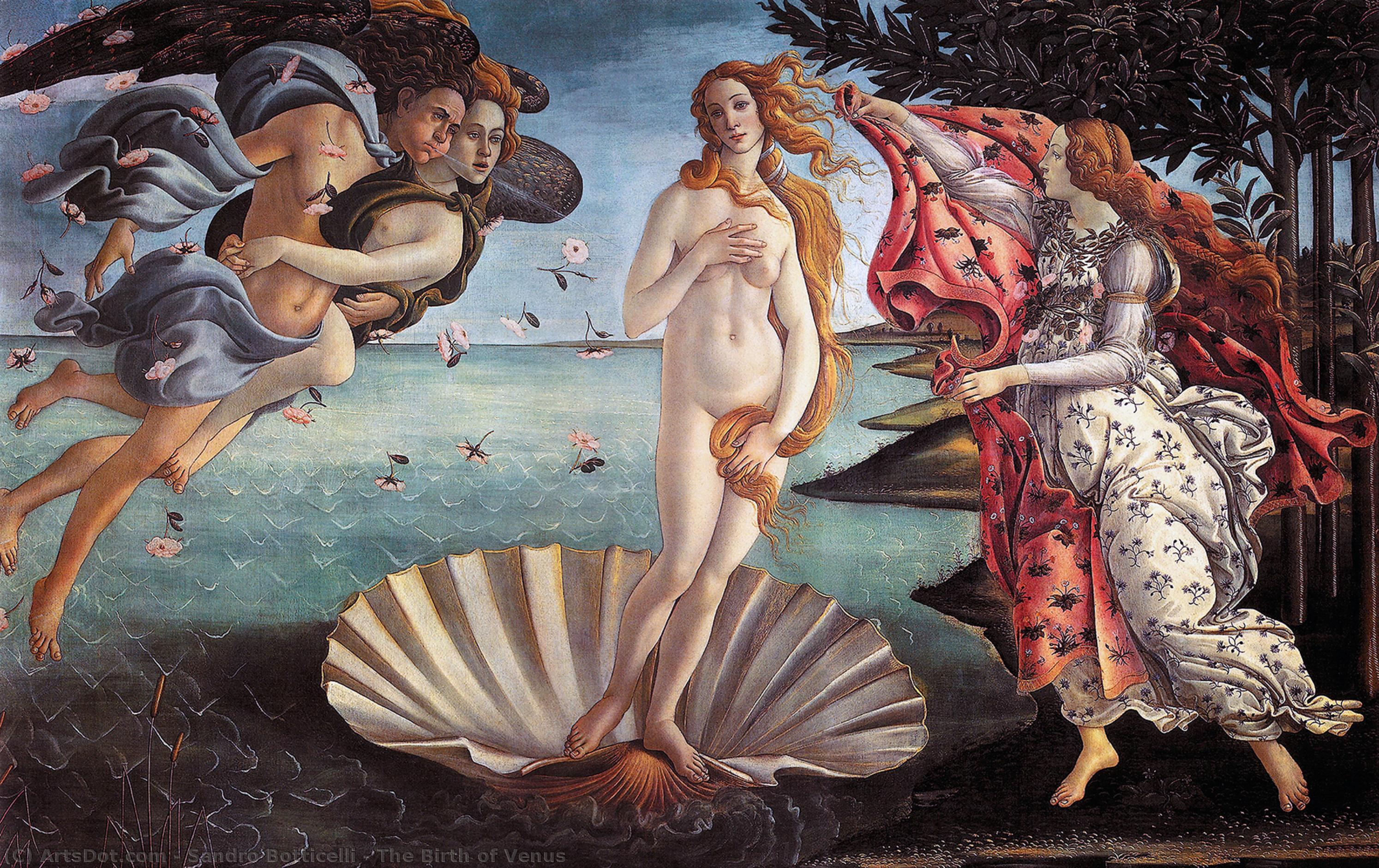 顺序 油畫 维纳斯的诞生, 1486 通过 Sandro Botticelli (1445-1510, Italy) | ArtsDot.com